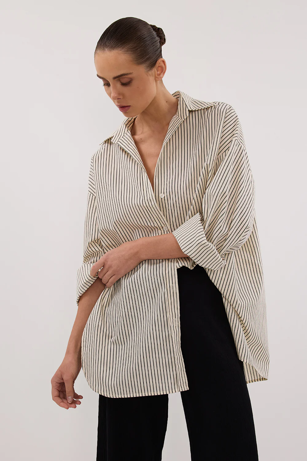 PALMA CREAM OVERSIZED SILK BLEND SHIRT - Image 2