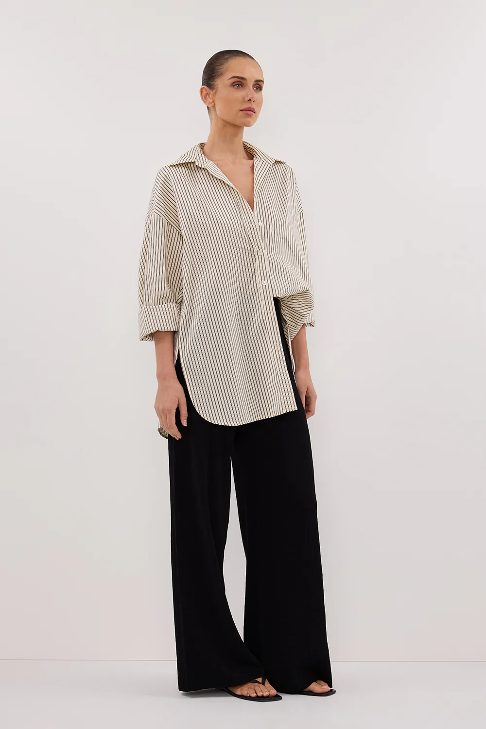 PALMA CREAM OVERSIZED SILK BLEND SHIRT - Image 3