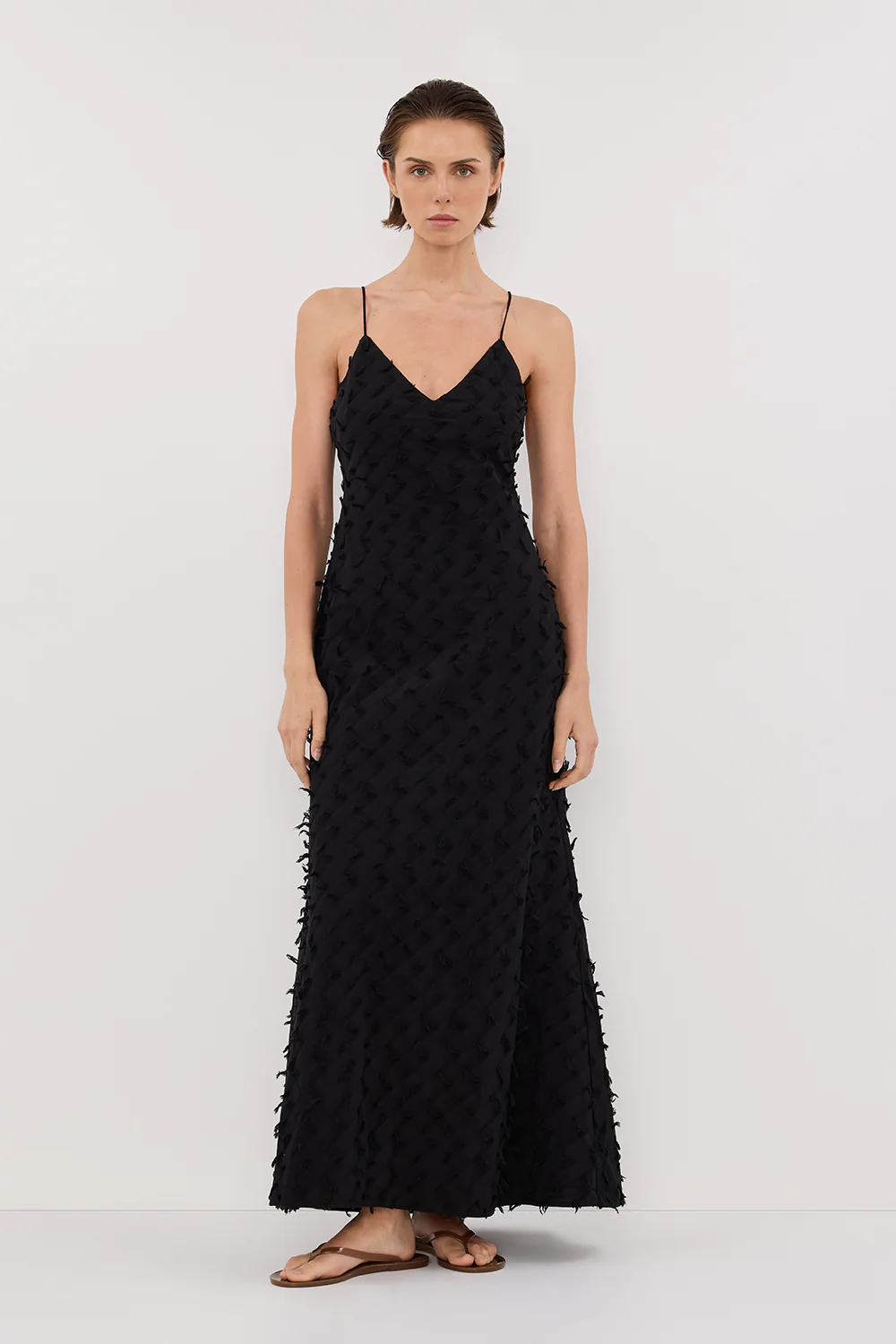 PALOMA BLACK BIAS SLIP MIDI DRESS