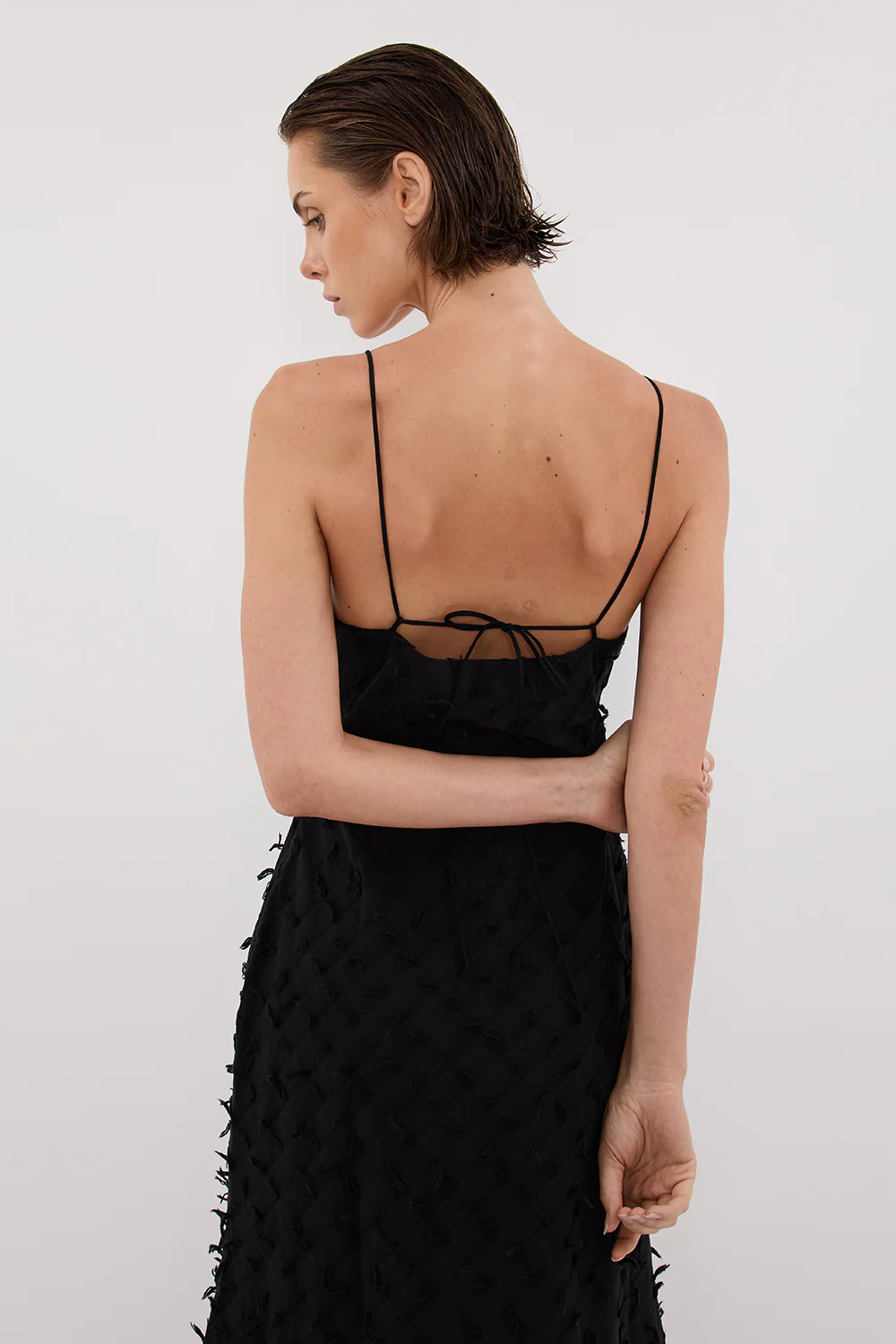 PALOMA BLACK BIAS SLIP MIDI DRESS - Image 2