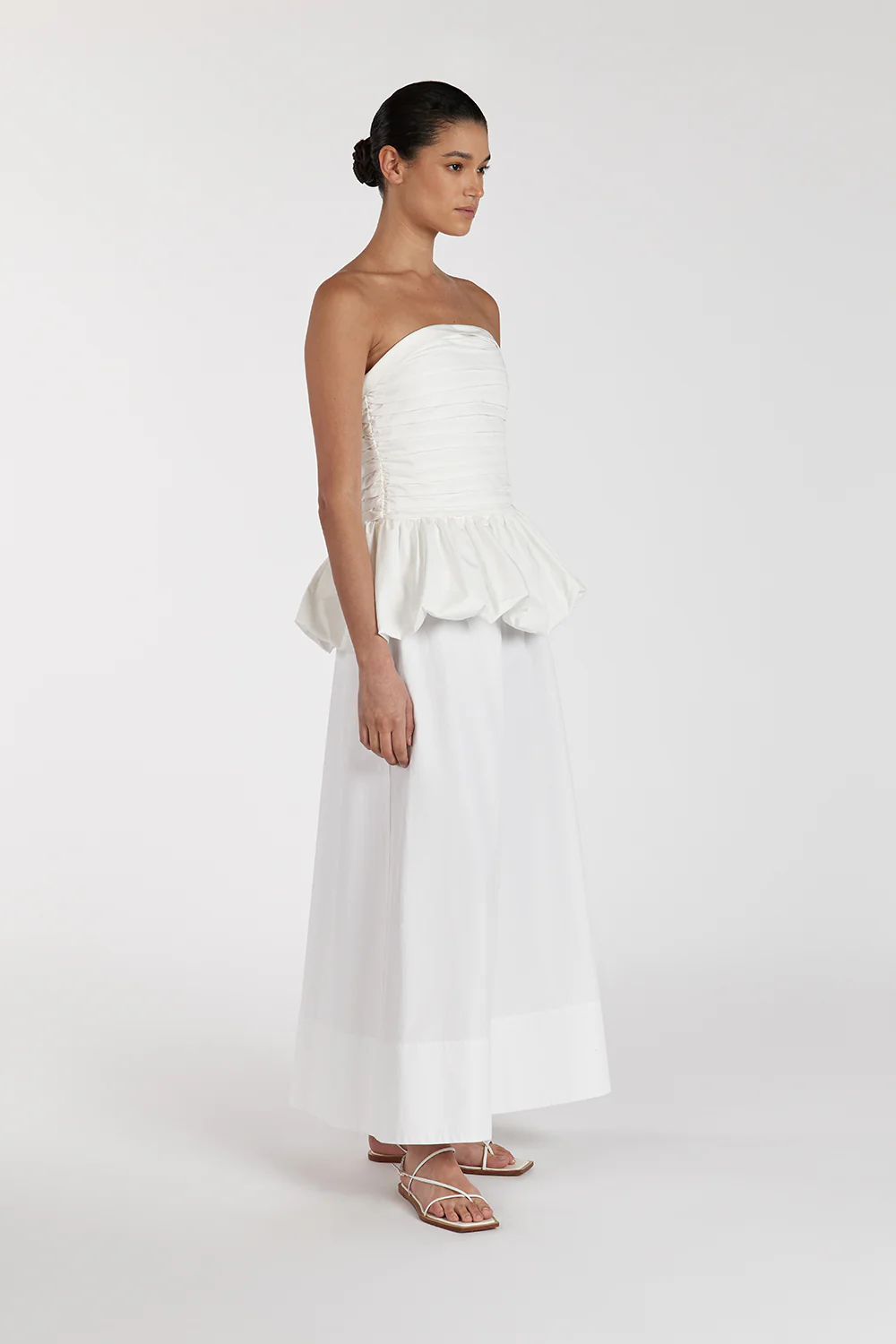 PEGGY WHITE COTTON STRAPLESS TOP - Image 3