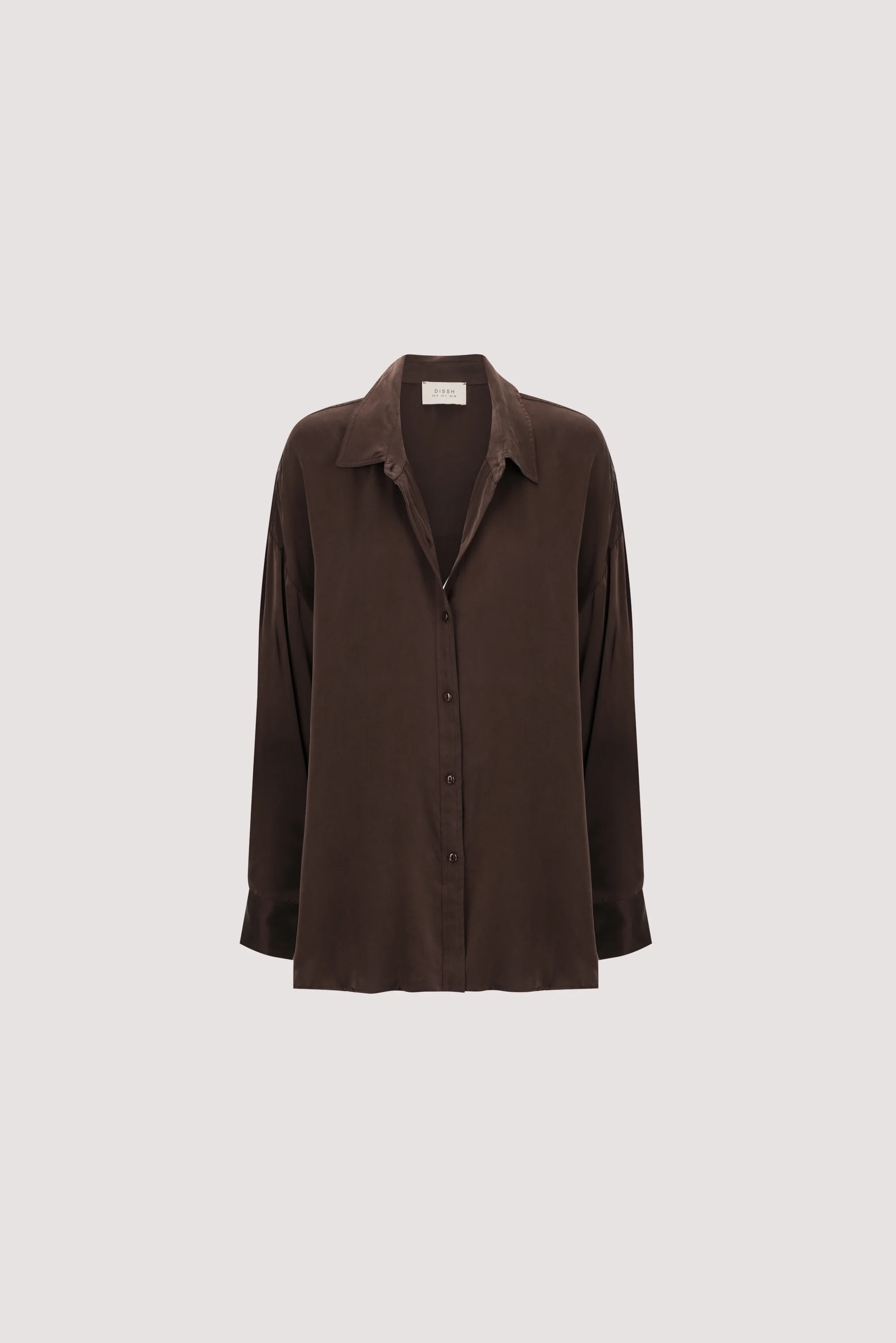 PERCY CHOC SILK LONG SLEEVE SHIRT - Image 6