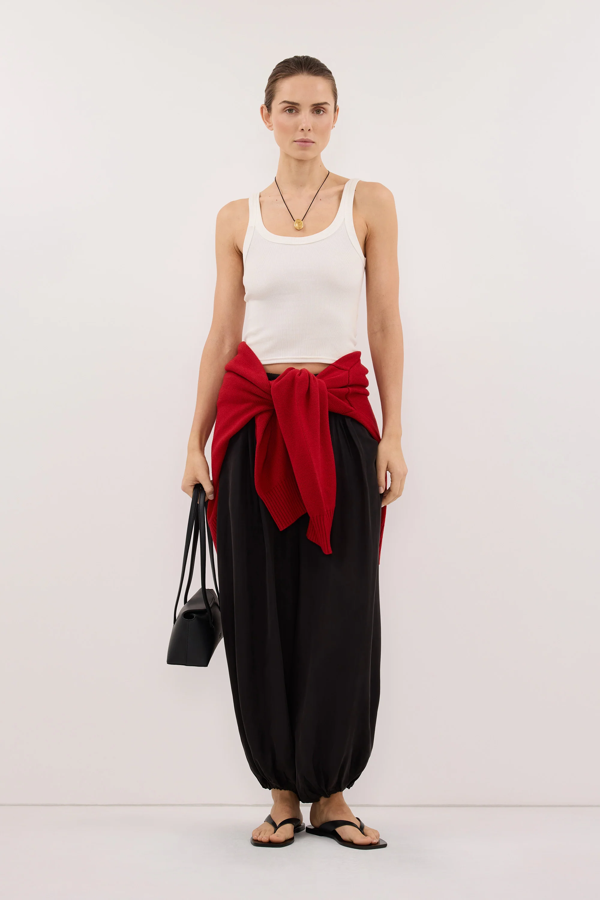 PHOEBE OFF WHITE SCOOP NECK TANK TOP
