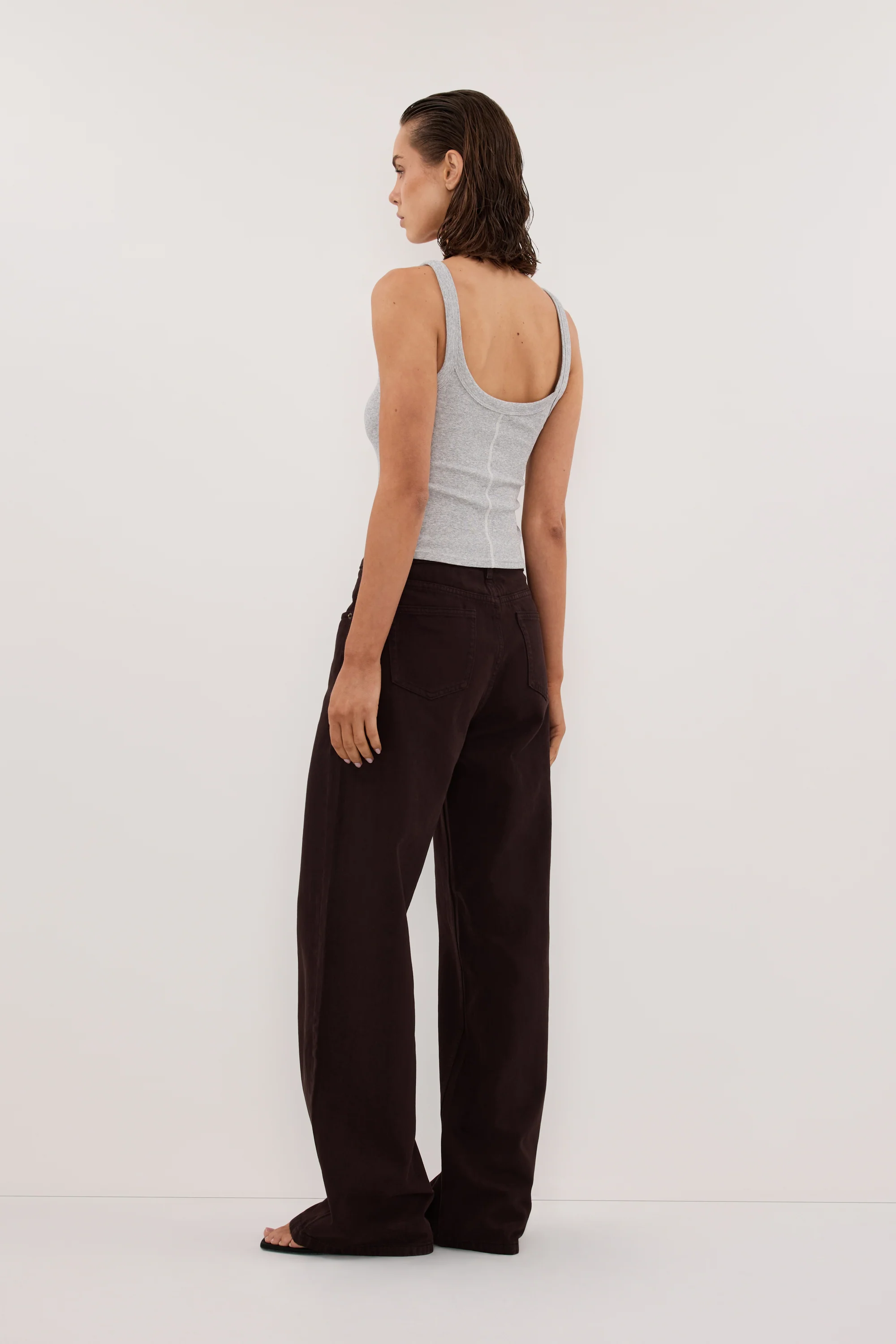 PHOEBE SILVER MARLE SCOOP NECK TANK TOP - Image 3