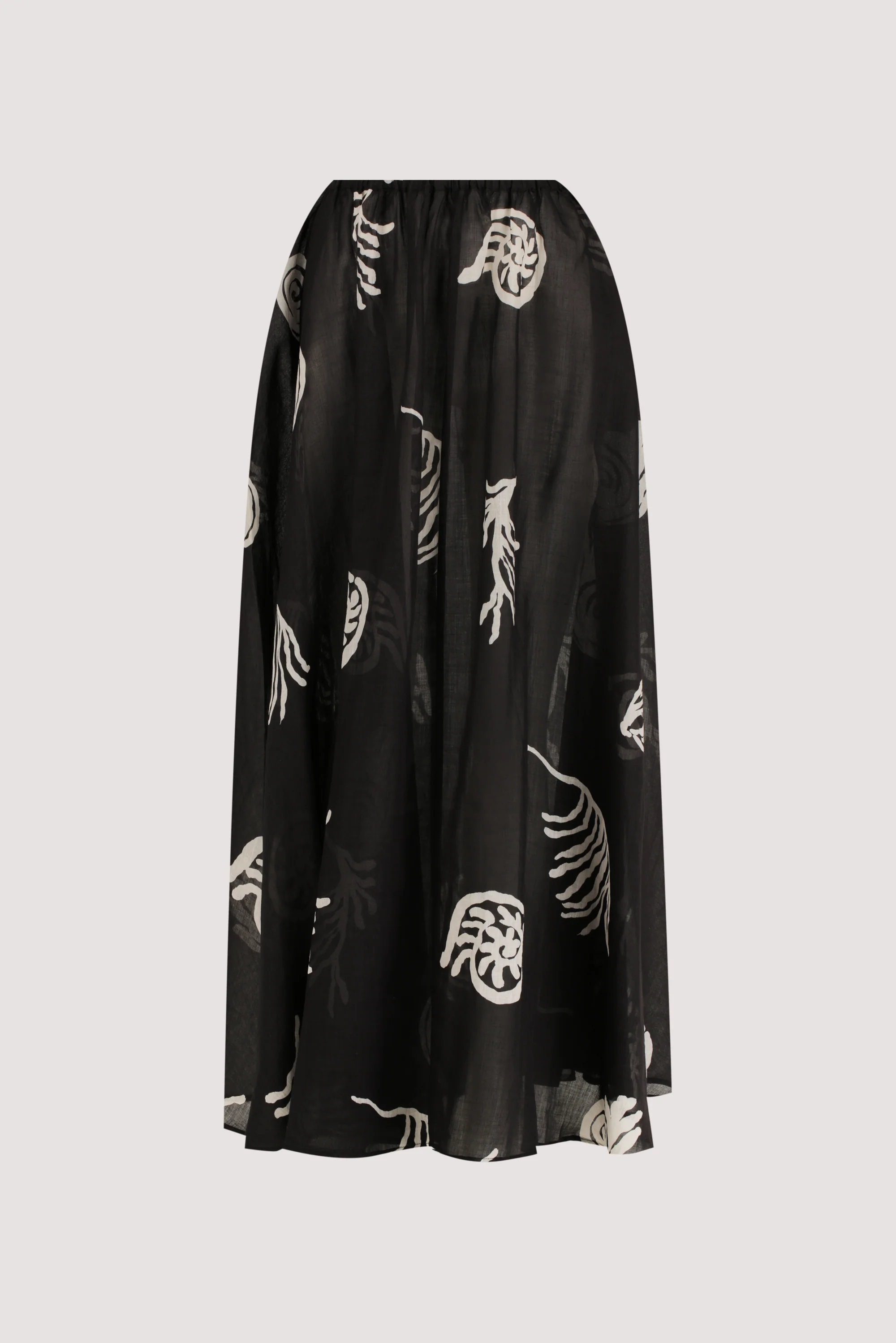 POSITANO BLACK RAMIE MIDI SKIRT - Image 5