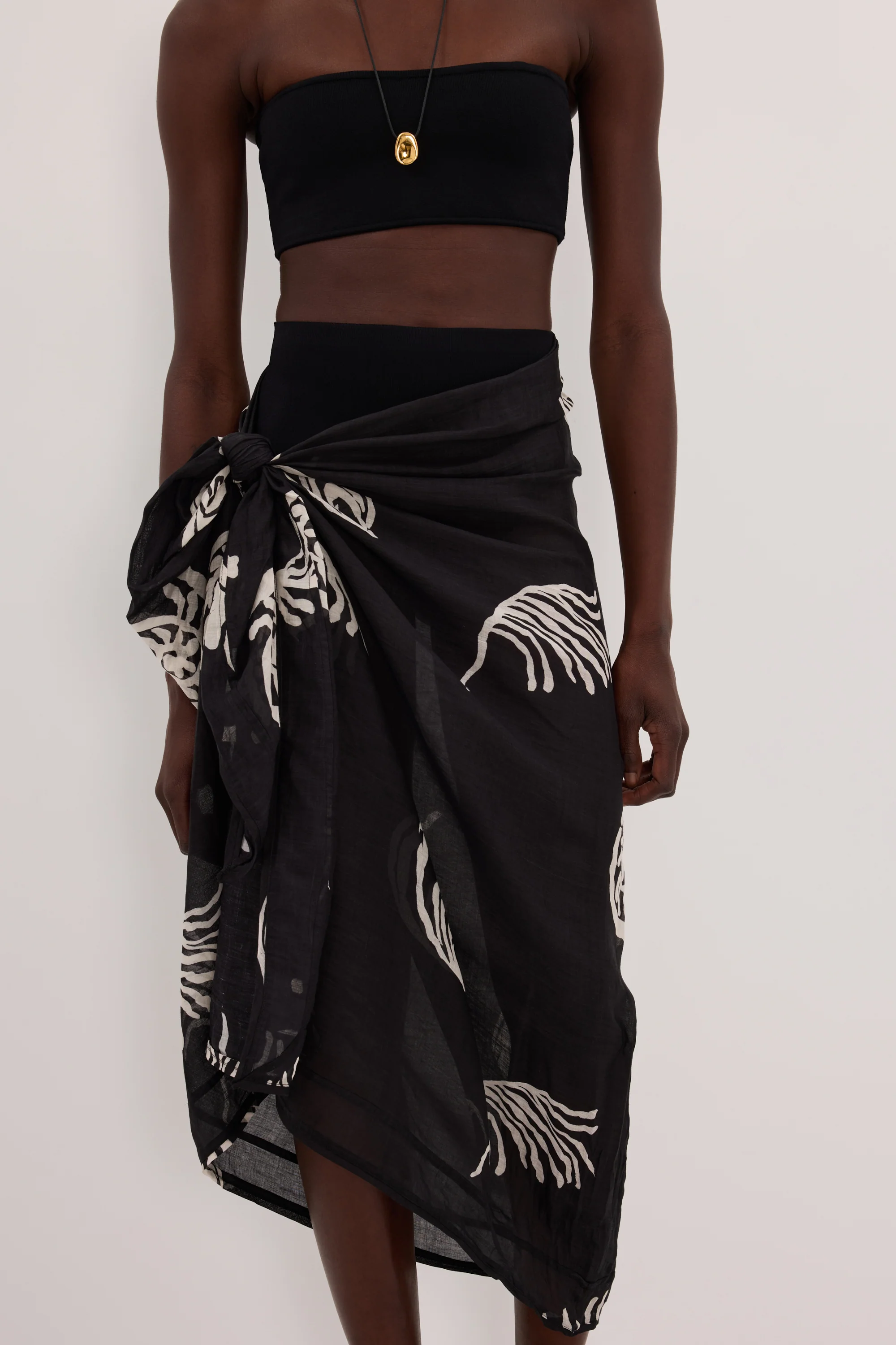 POSITANO BLACK RAMIE SARONG - Image 5