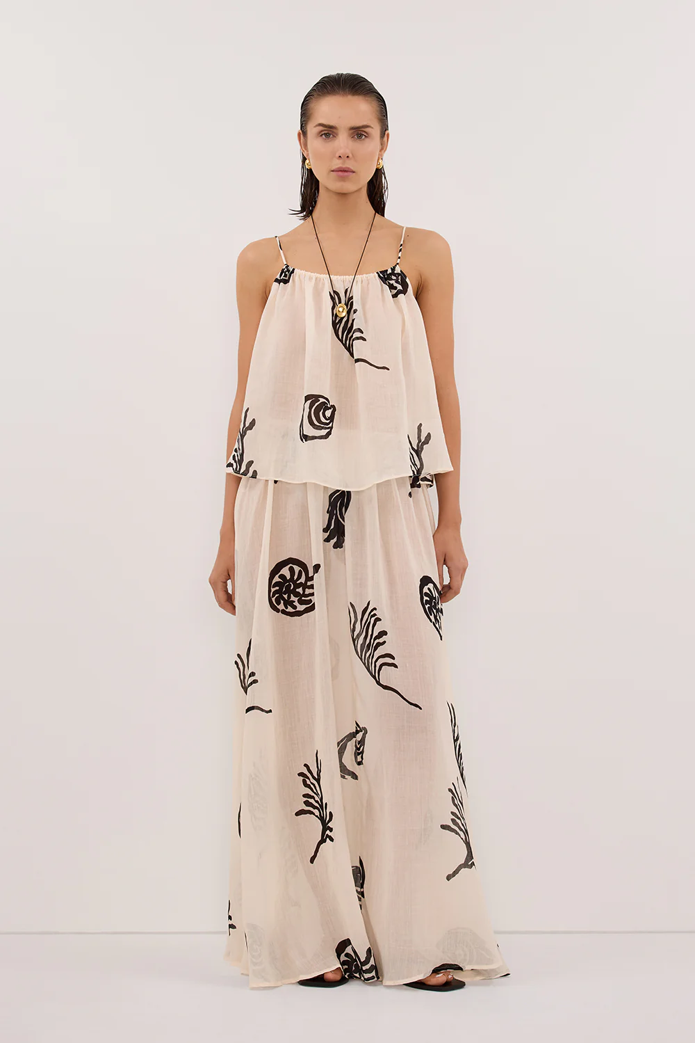 POSITANO SANDSTONE SLEEVELESS RAMIE TOP