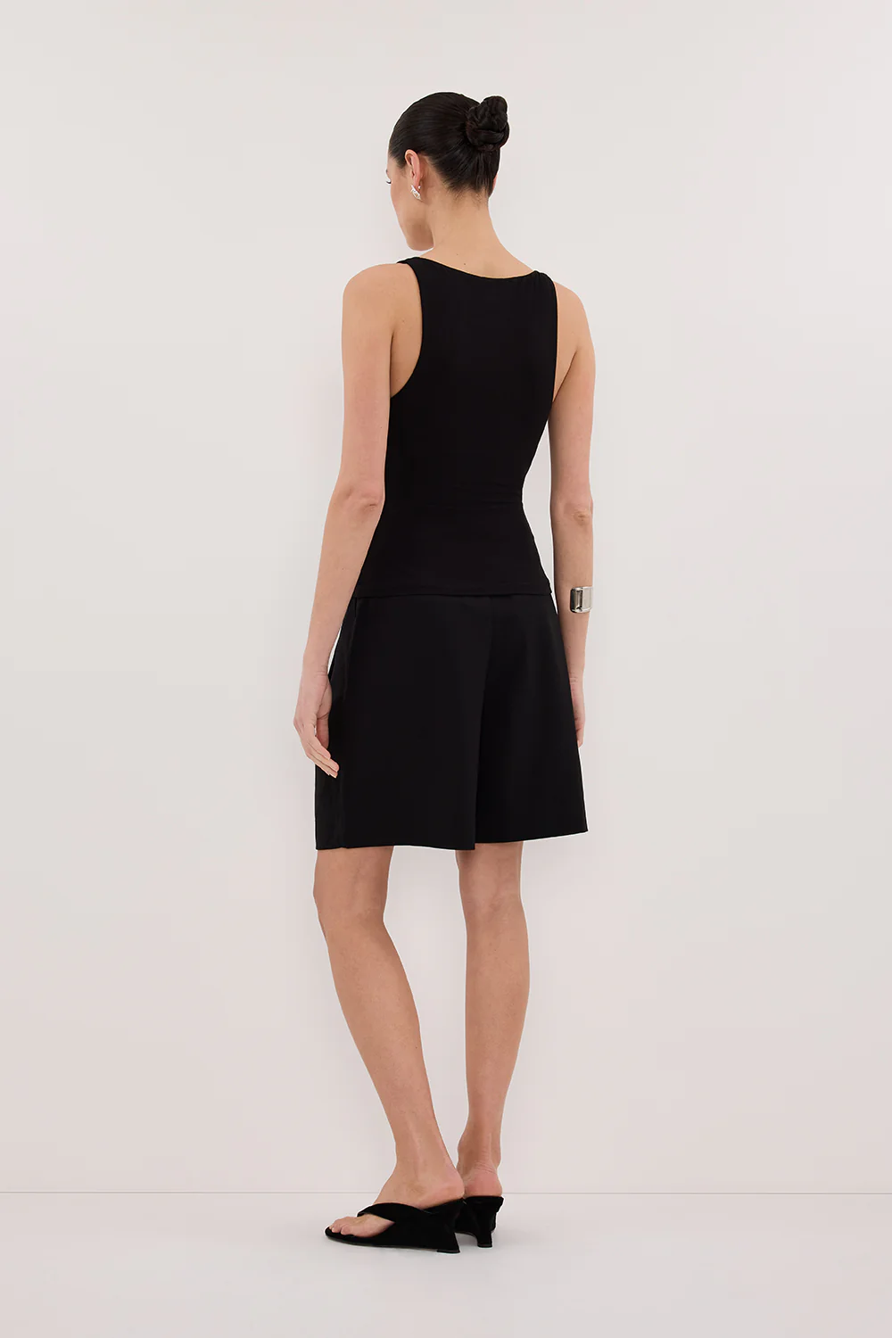 REBECCA BLACK LACE TRIM KNIT TANK - Image 4