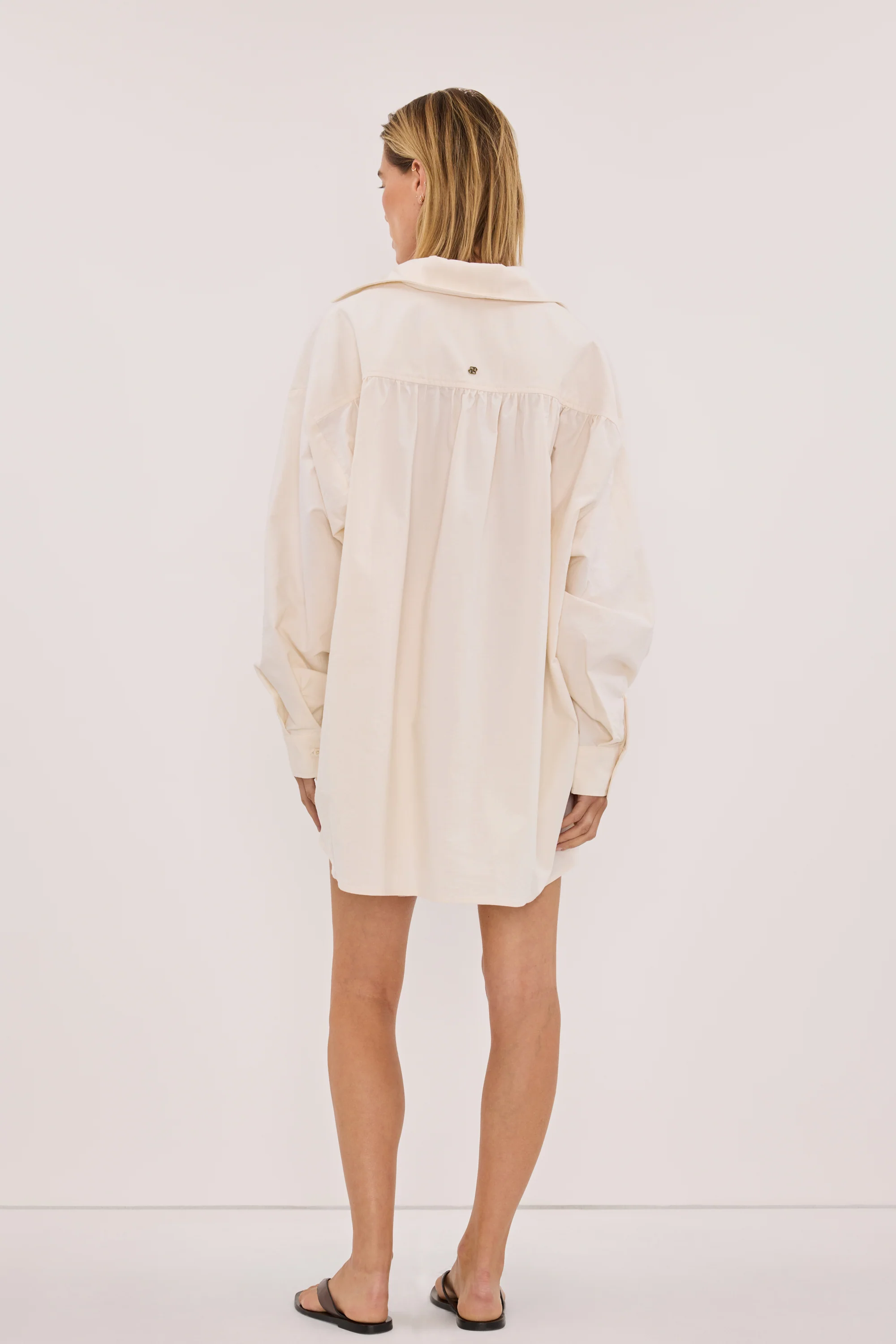 RHEA 2.0 CREAM OVERSIZED COTTON SHIRT - Image 3