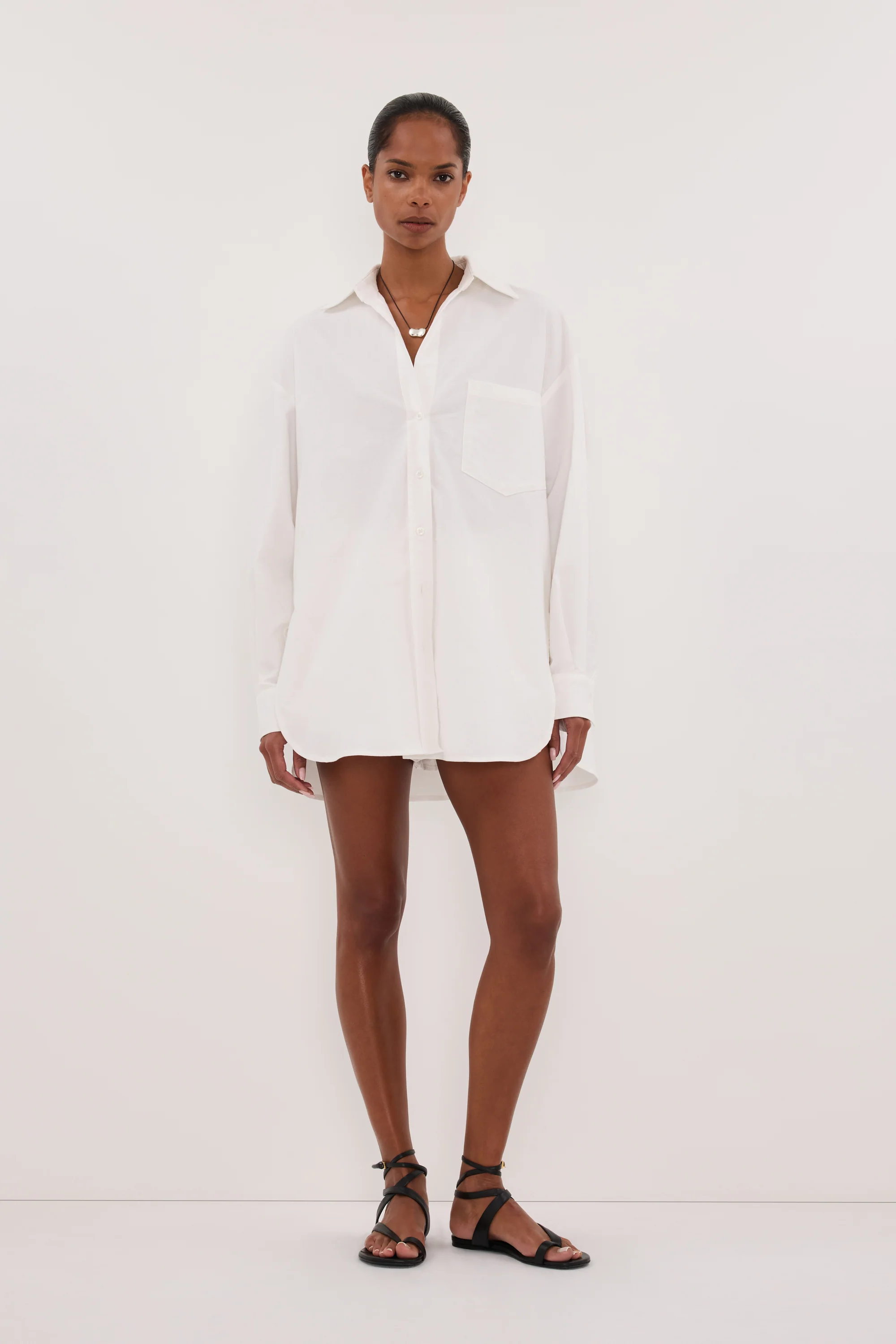RHEA 2.0 WHITE OVERSIZED COTTON SHIRT - Image 2