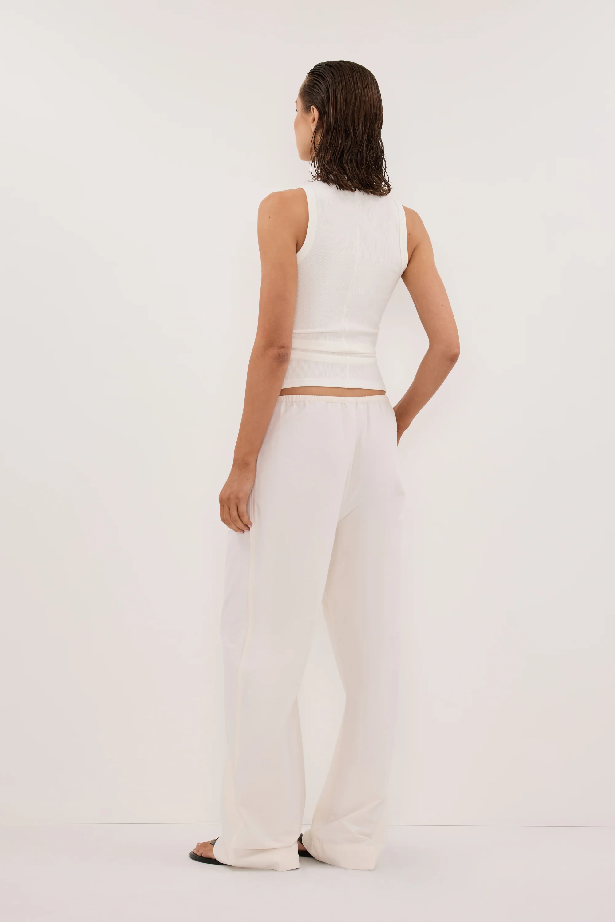 RHEA CREAM COTTON DRAWSTRING PANT - Image 4
