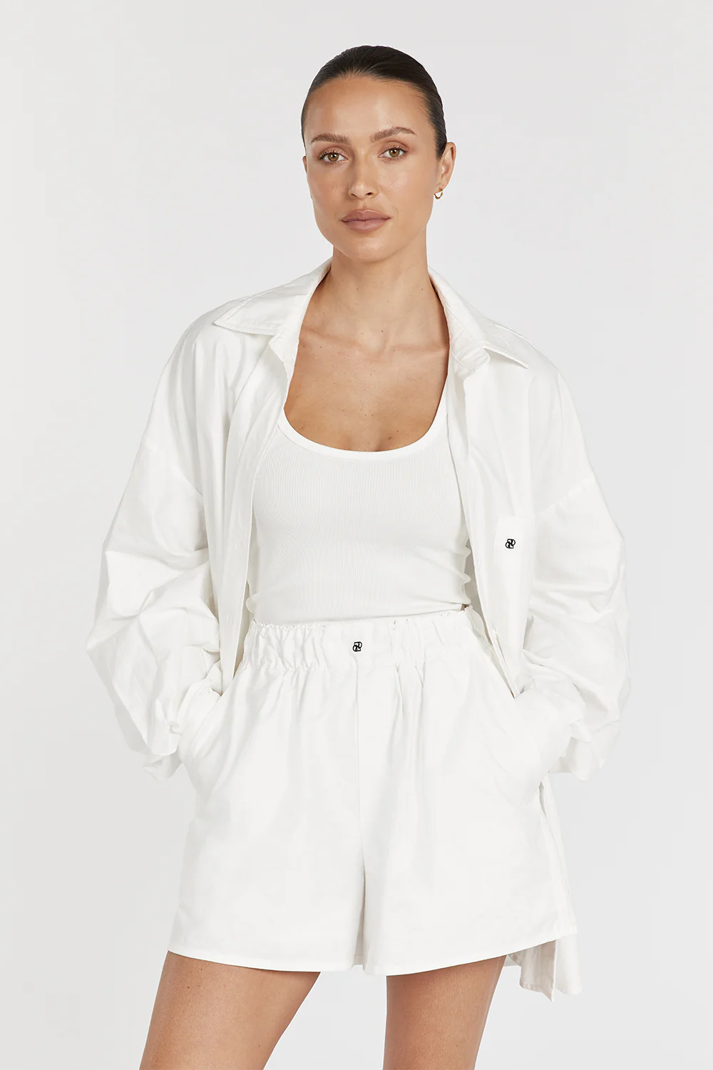 RHEA WHITE COTTON SHORT - Image 2