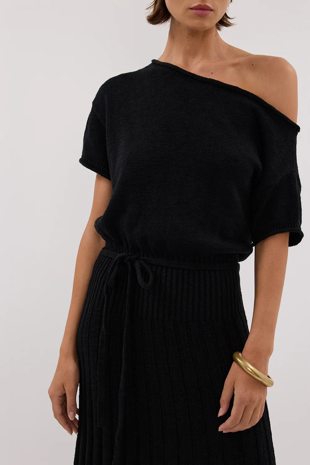 RICK BLACK ASYM KNIT MIDI DRESS - Image 7
