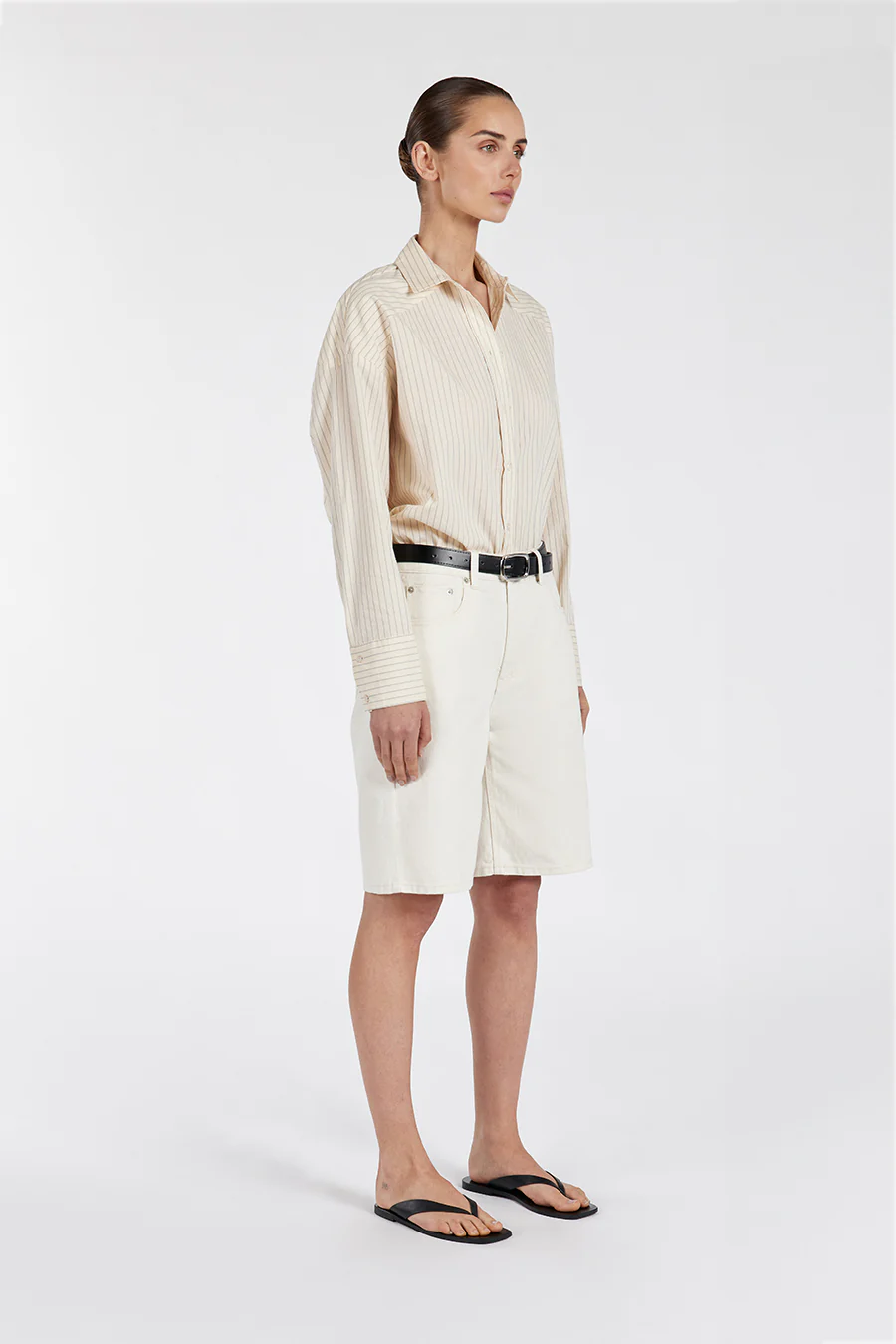 RILEY CREAM COTTON STRIPE SHIRT - Image 3