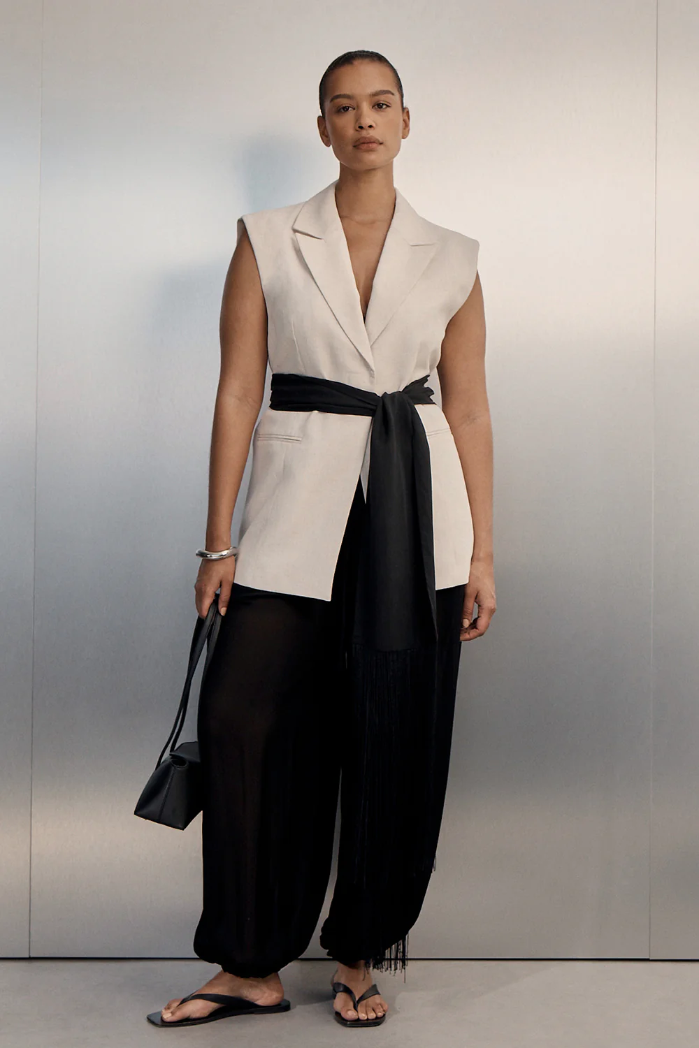 ROSALIE CREAM MARLE WRAP VEST