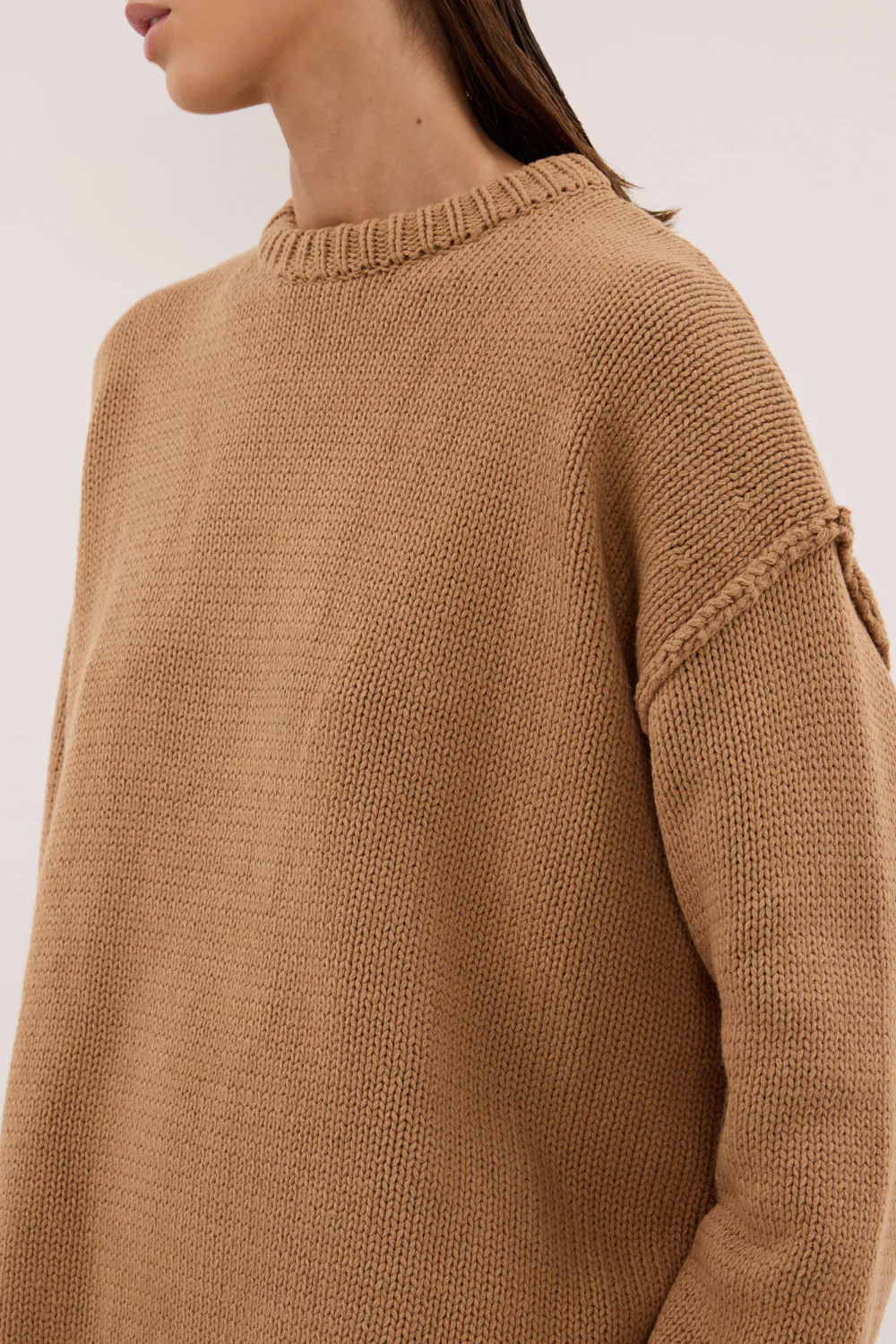 ROY WHEAT OVERSIZED LONGLINE KNIT JUMPER - Image 5