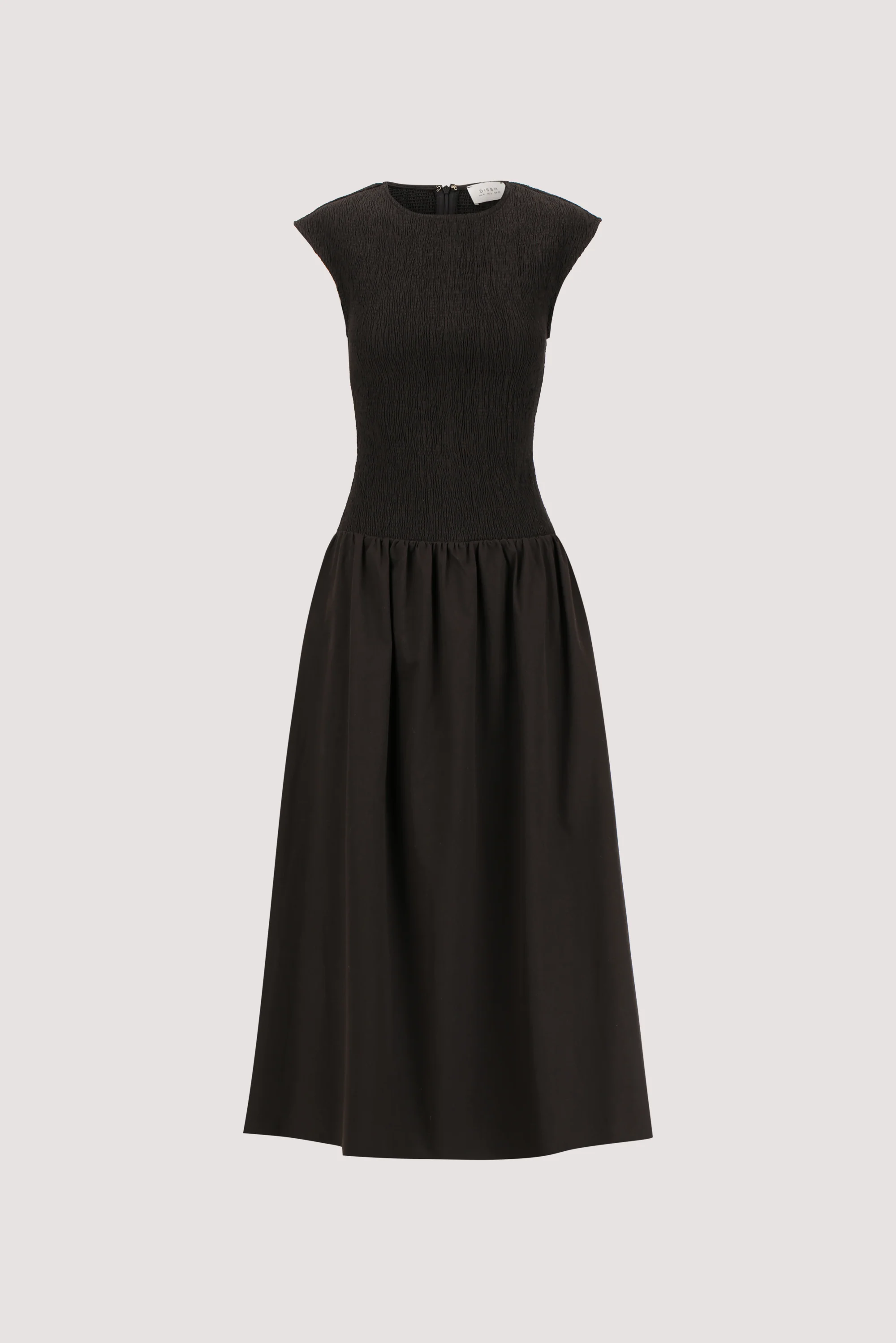 RUBI BLACK COTTON MIDI DRESS - Image 7