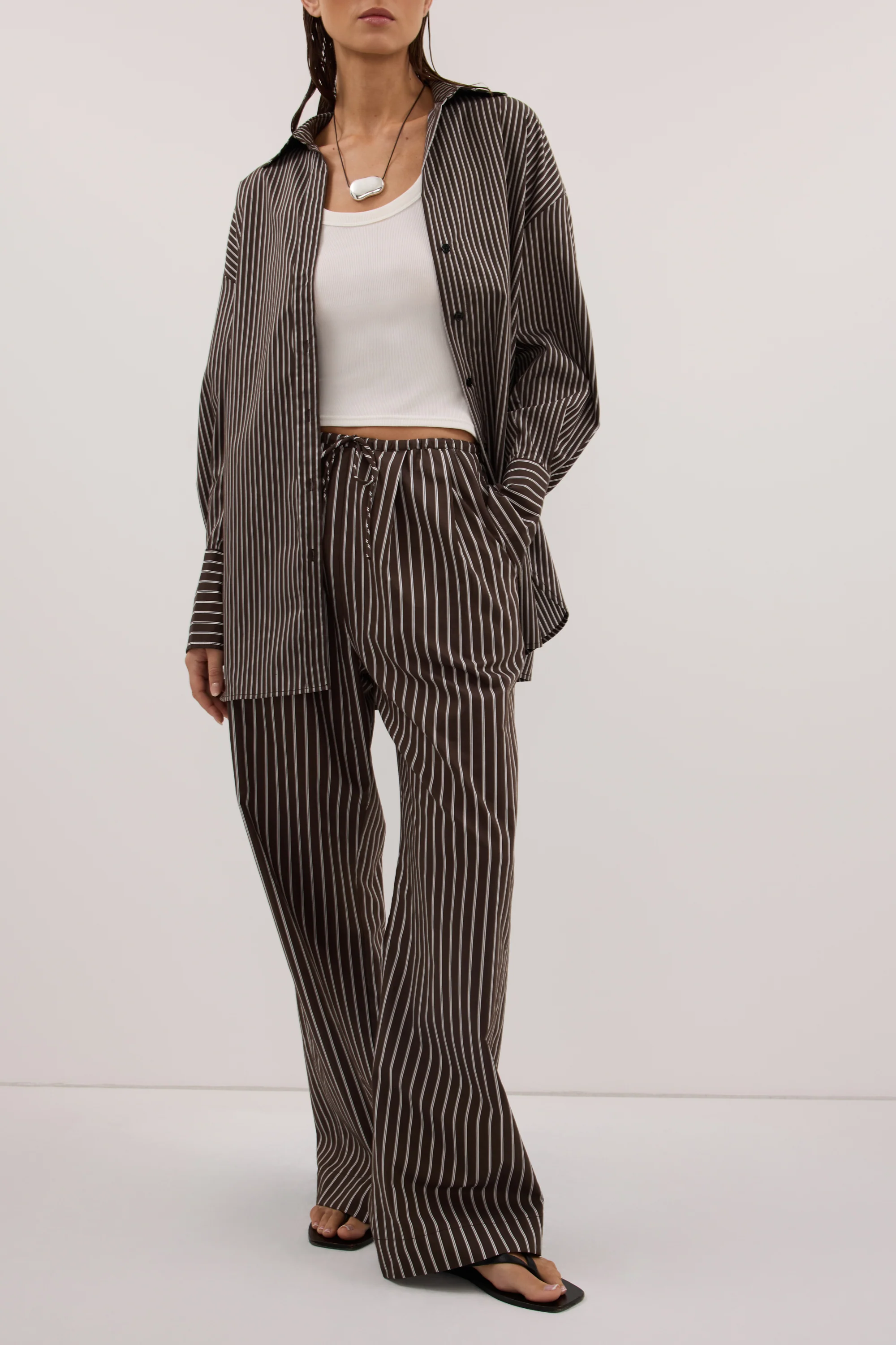 SABLE BITTER CHOC SILK BLEND PANT - Image 2