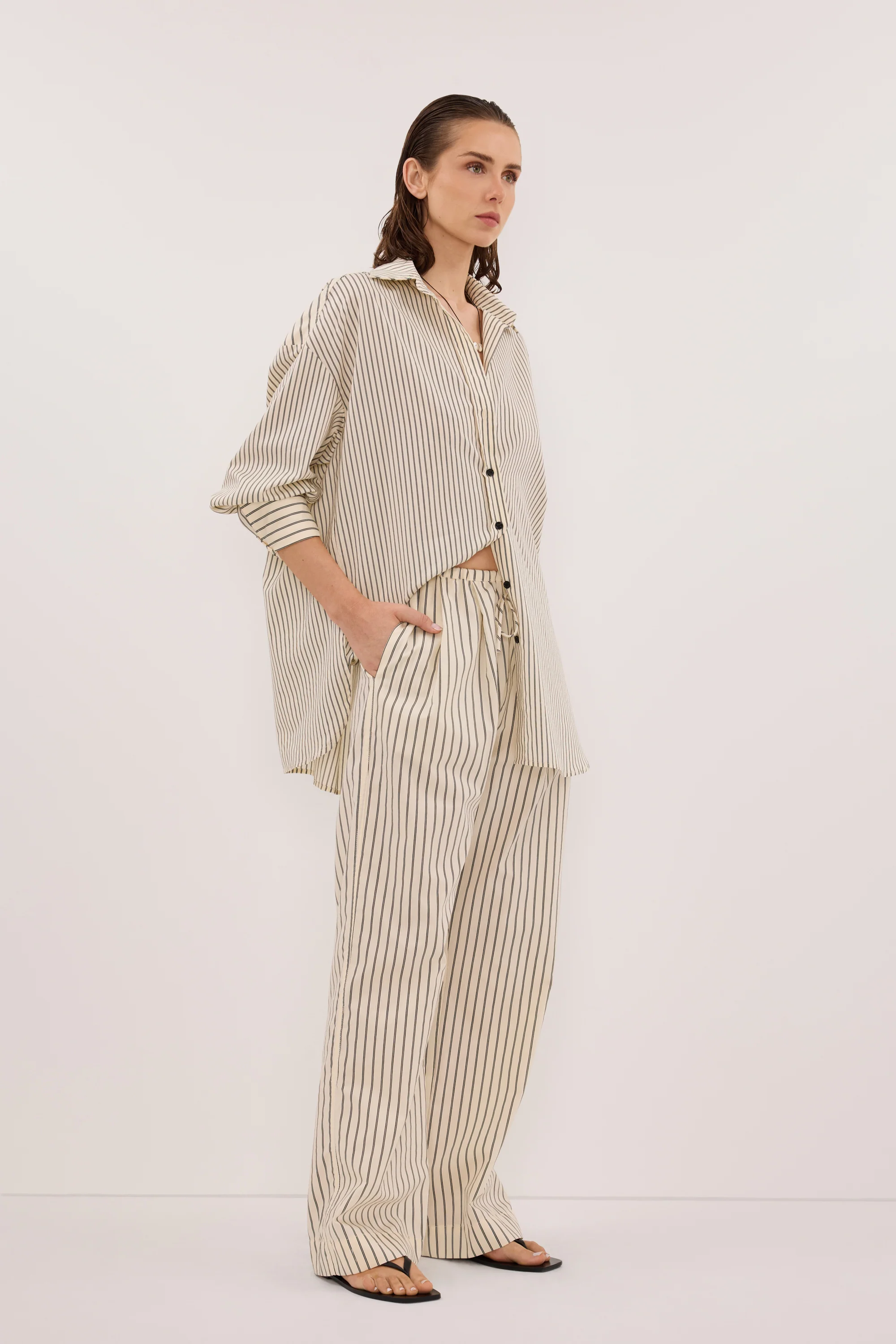 SABLE CREAM SILK BLEND PANT - Image 3