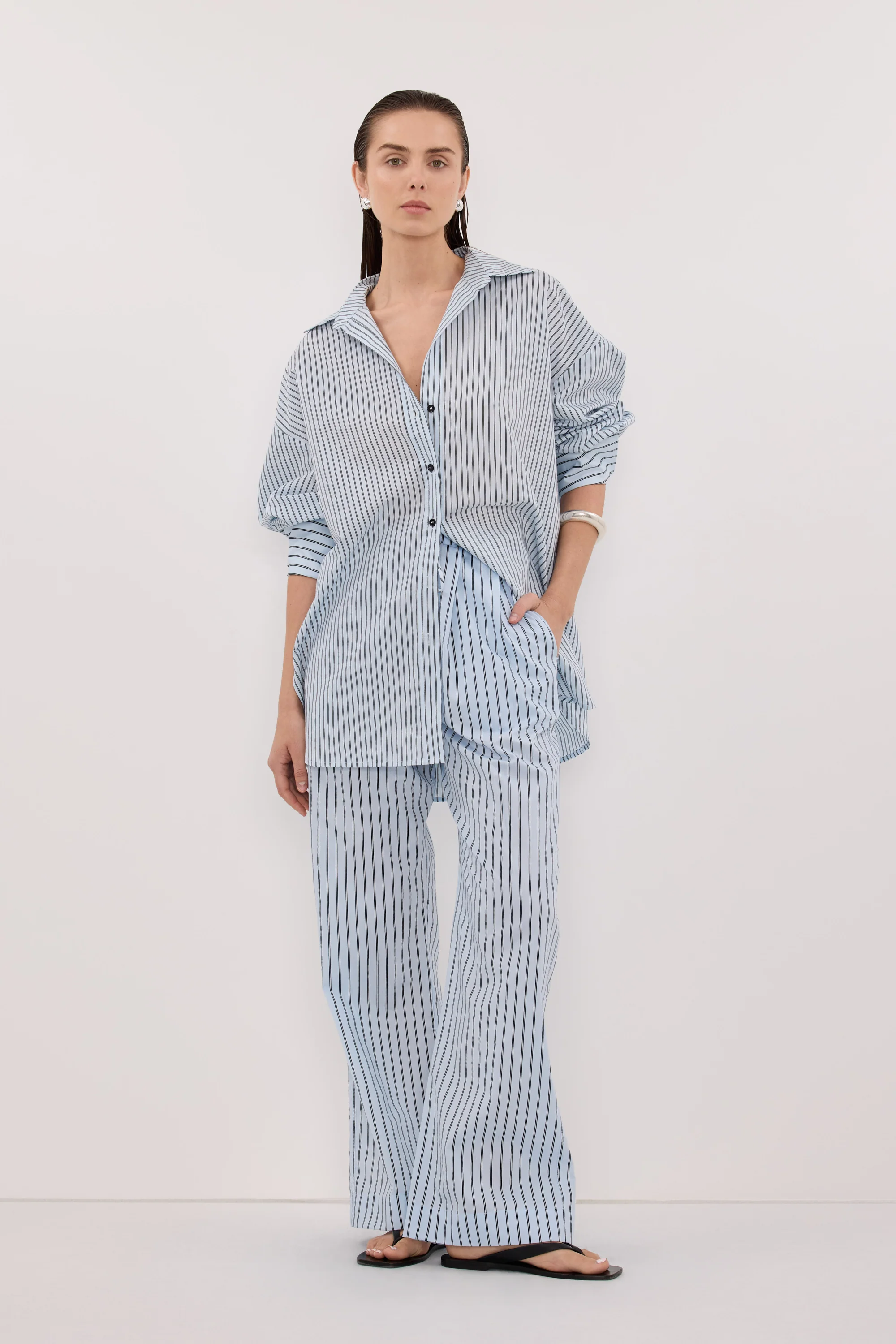 SABLE ICE BLUE SILK BLEND PANT