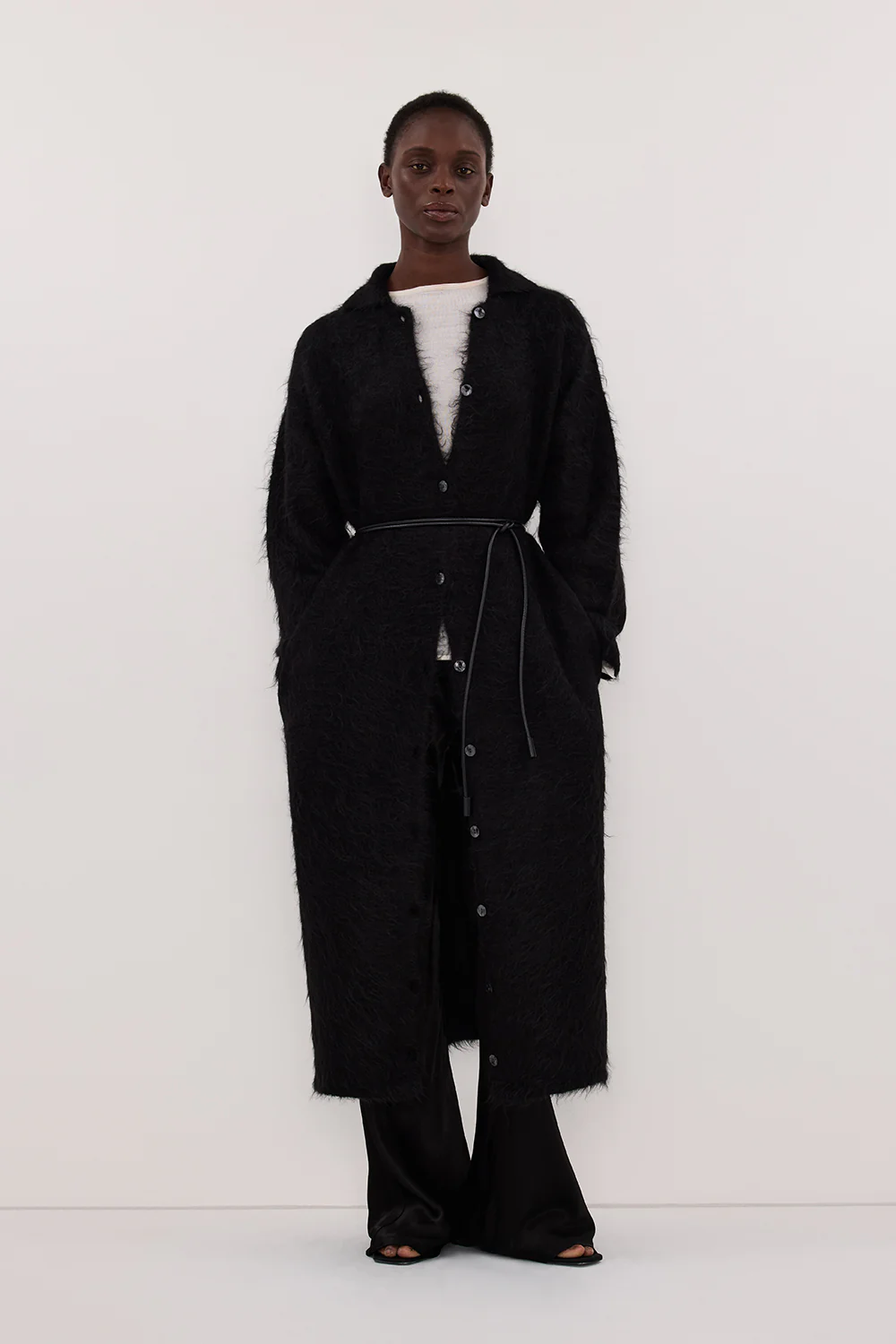 SALMA BLACK CARDIGAN COAT