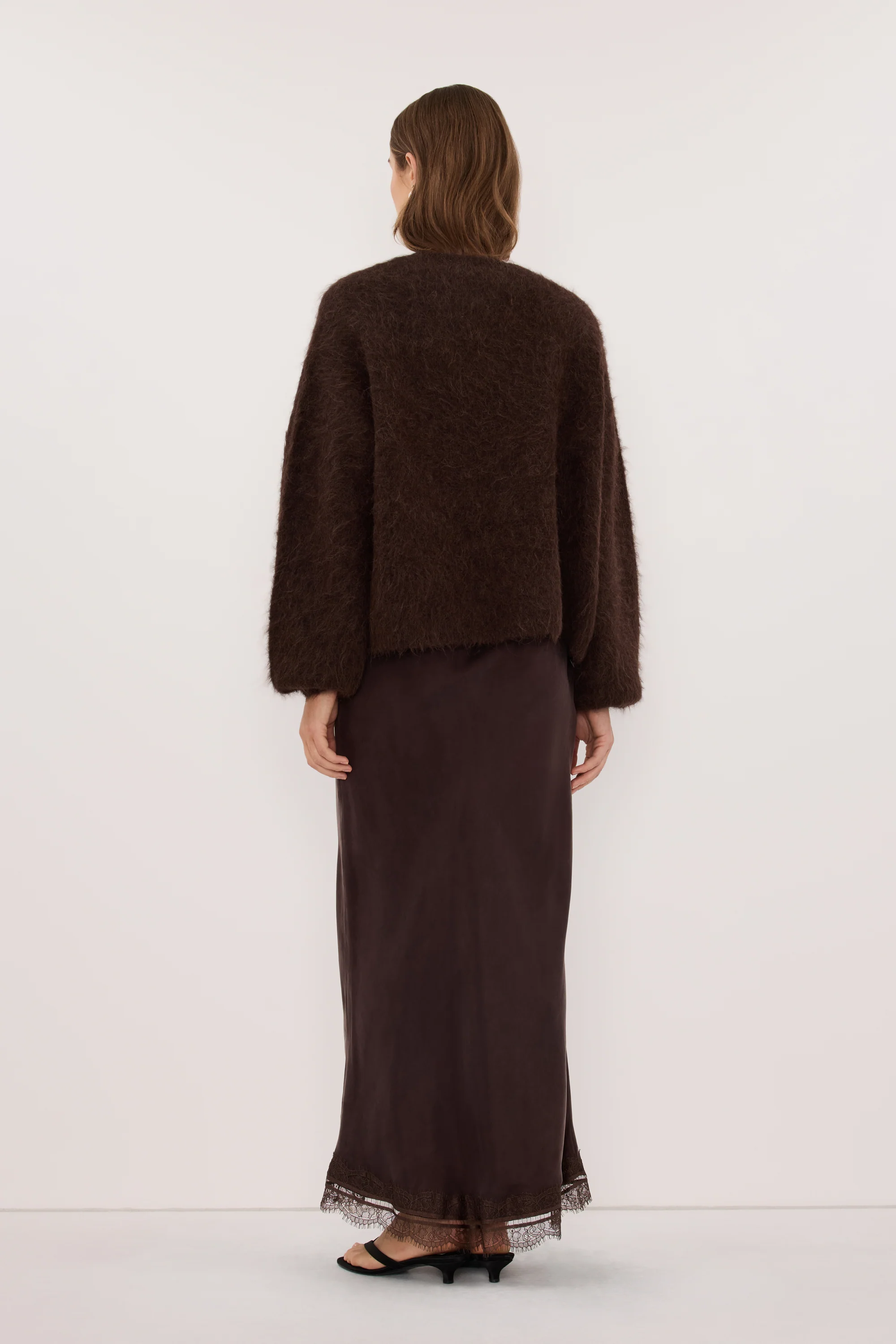 SALMA CHOC KNIT CARDIGAN - Image 4