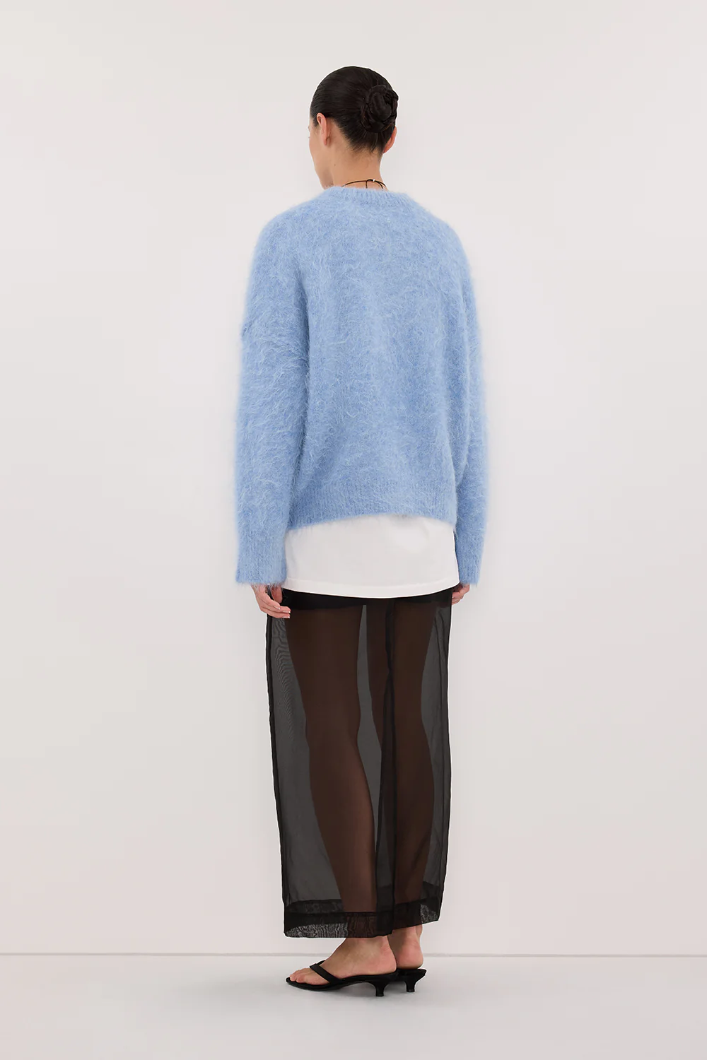 SALMA DUSTY BLUE CREW NECK KNIT JUMPER - Image 5