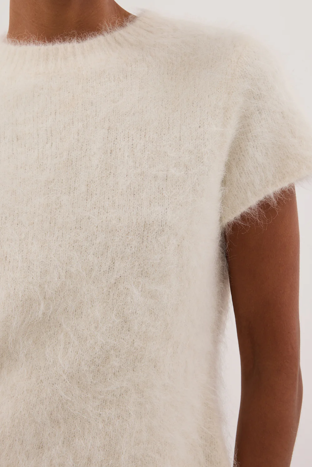 SALMA IVORY CAP SLEEVE KNIT TOP - Image 5
