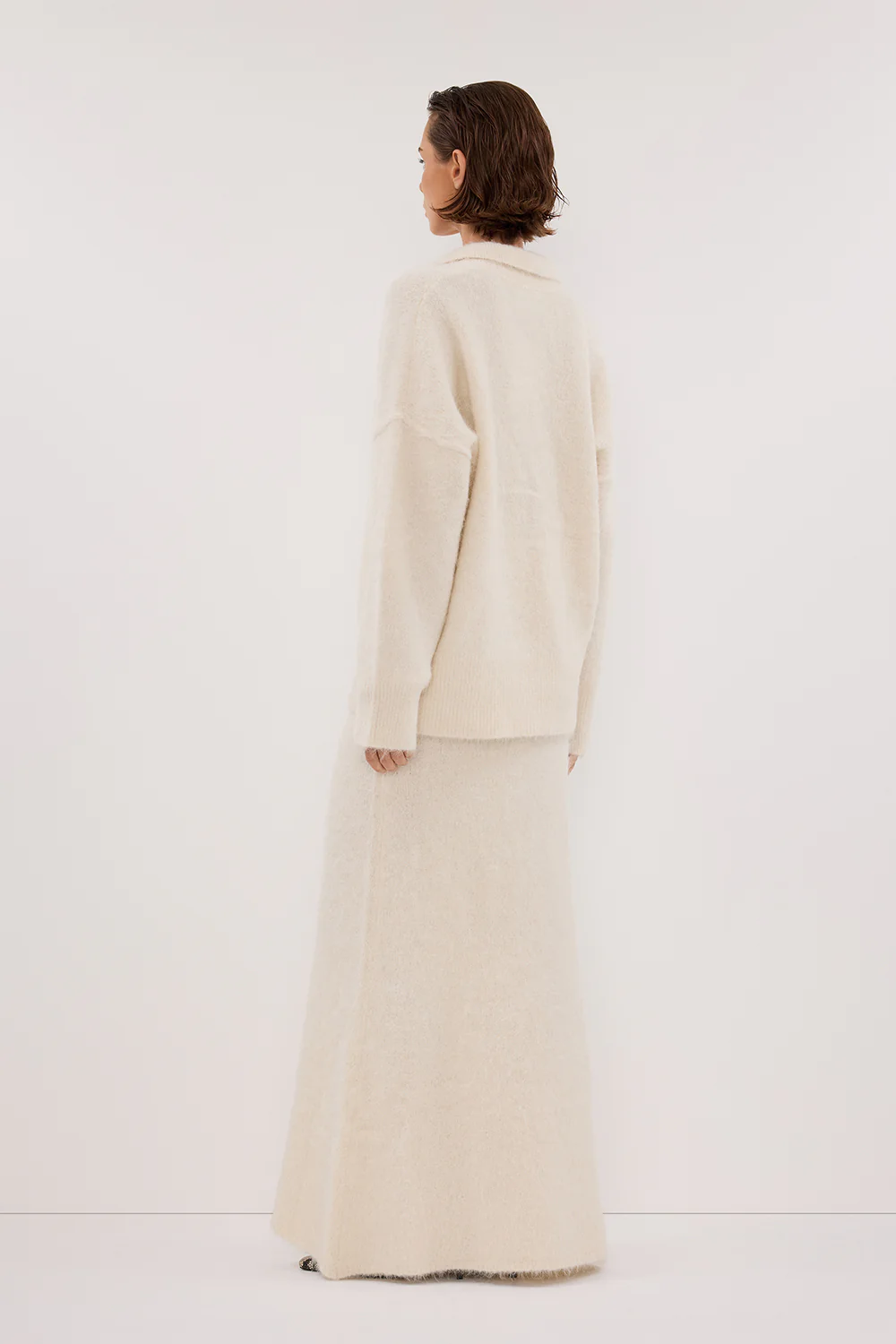 SALMA IVORY KNIT MAXI SKIRT - Image 4