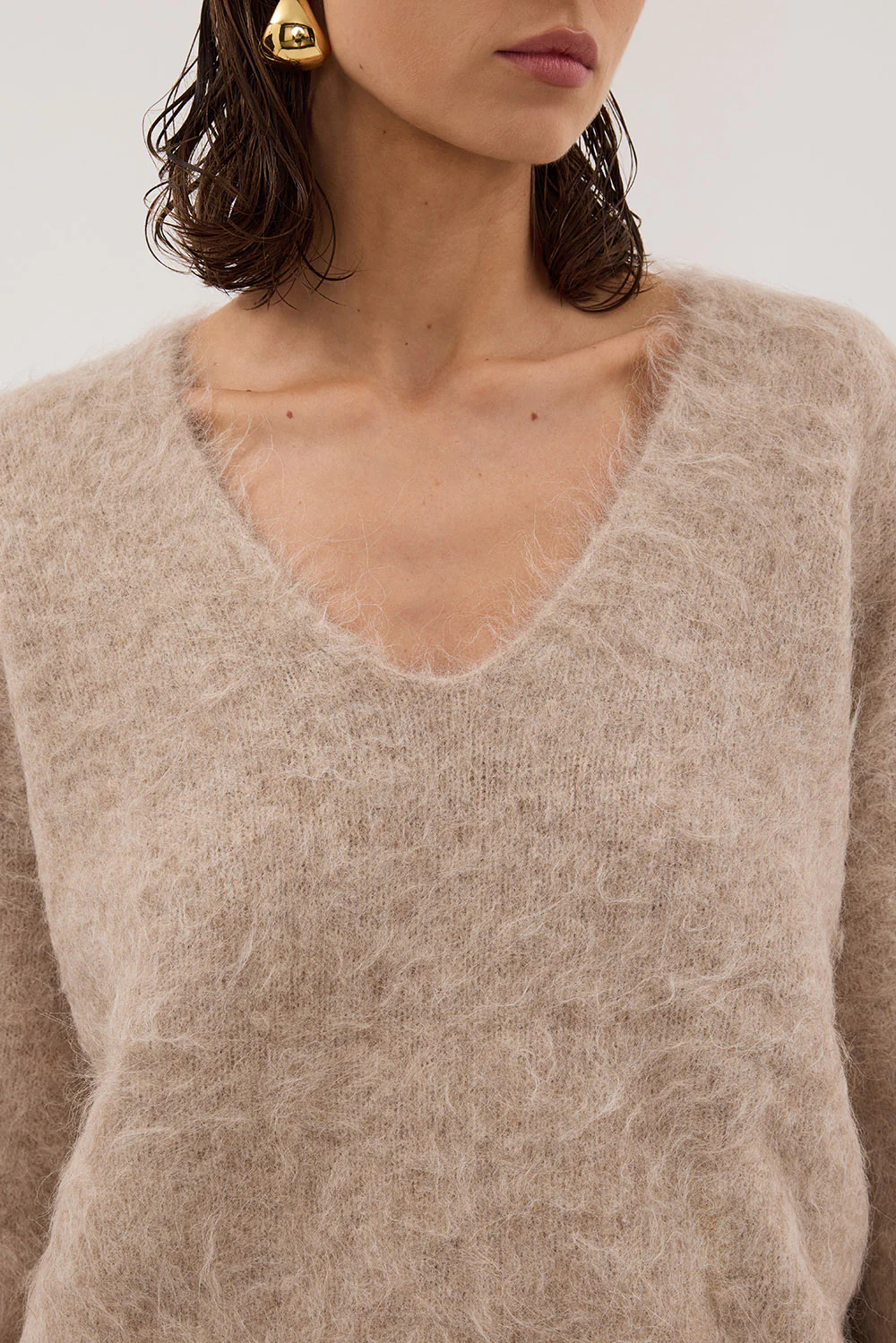 SALMA OAT V NECK JUMPER - Image 5