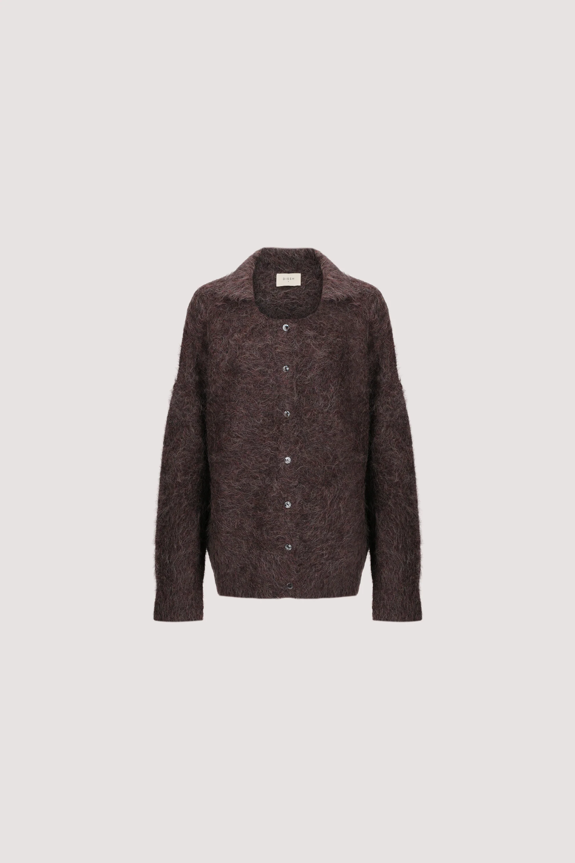 SALMA WINE POLO NECK KNIT CARDIGAN - Image 6