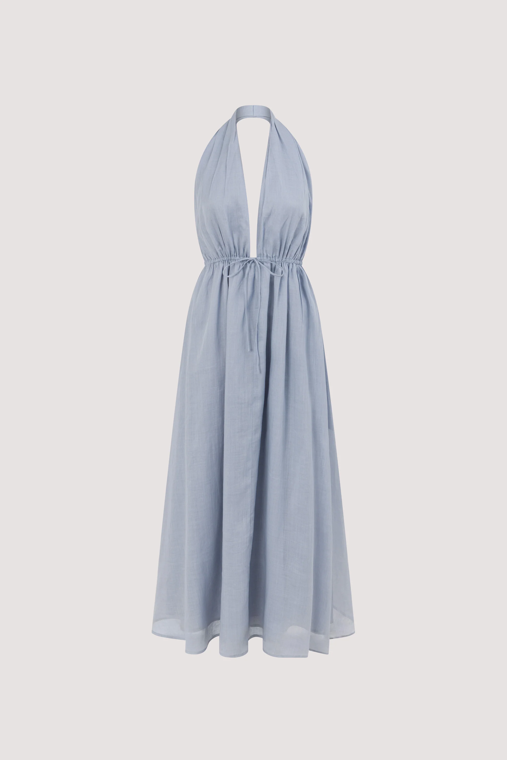 SAMMI DUSTY BLUE RAMIE MIDI DRESS - Image 6