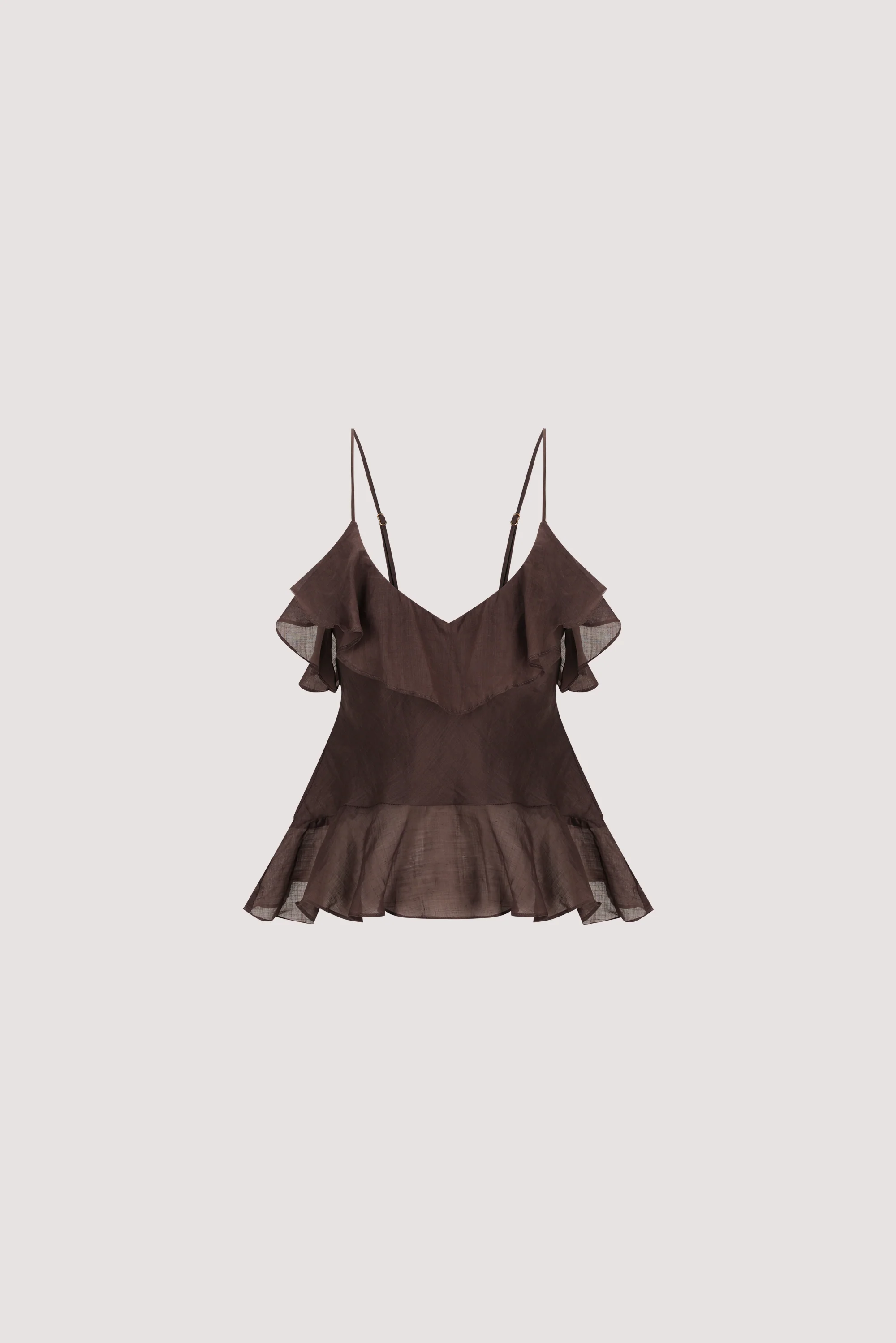 SARA DARK CHOC RAMIE CAMI TOP - Image 6