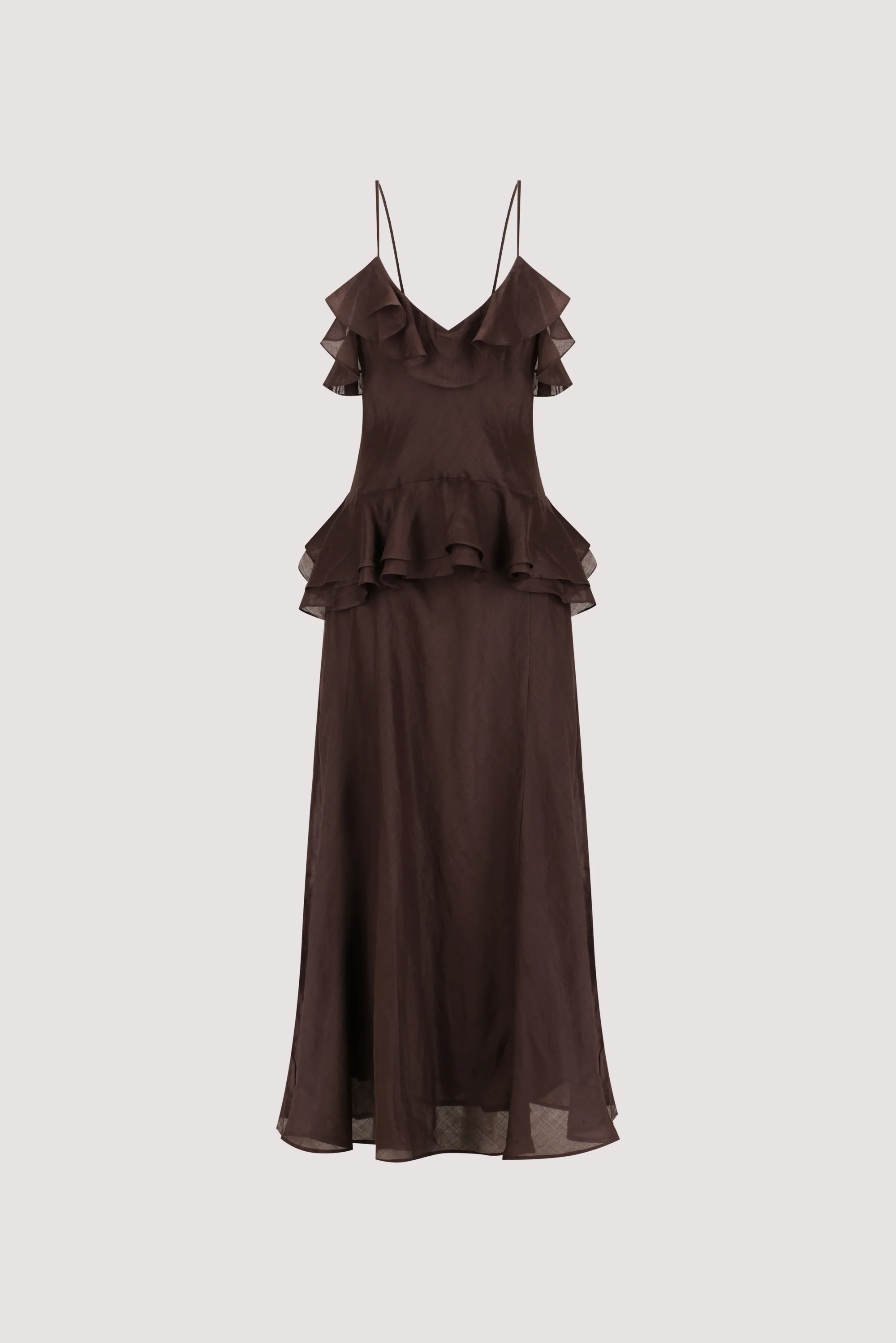 SARA DARK CHOC RAMIE MAXI DRESS - Image 6