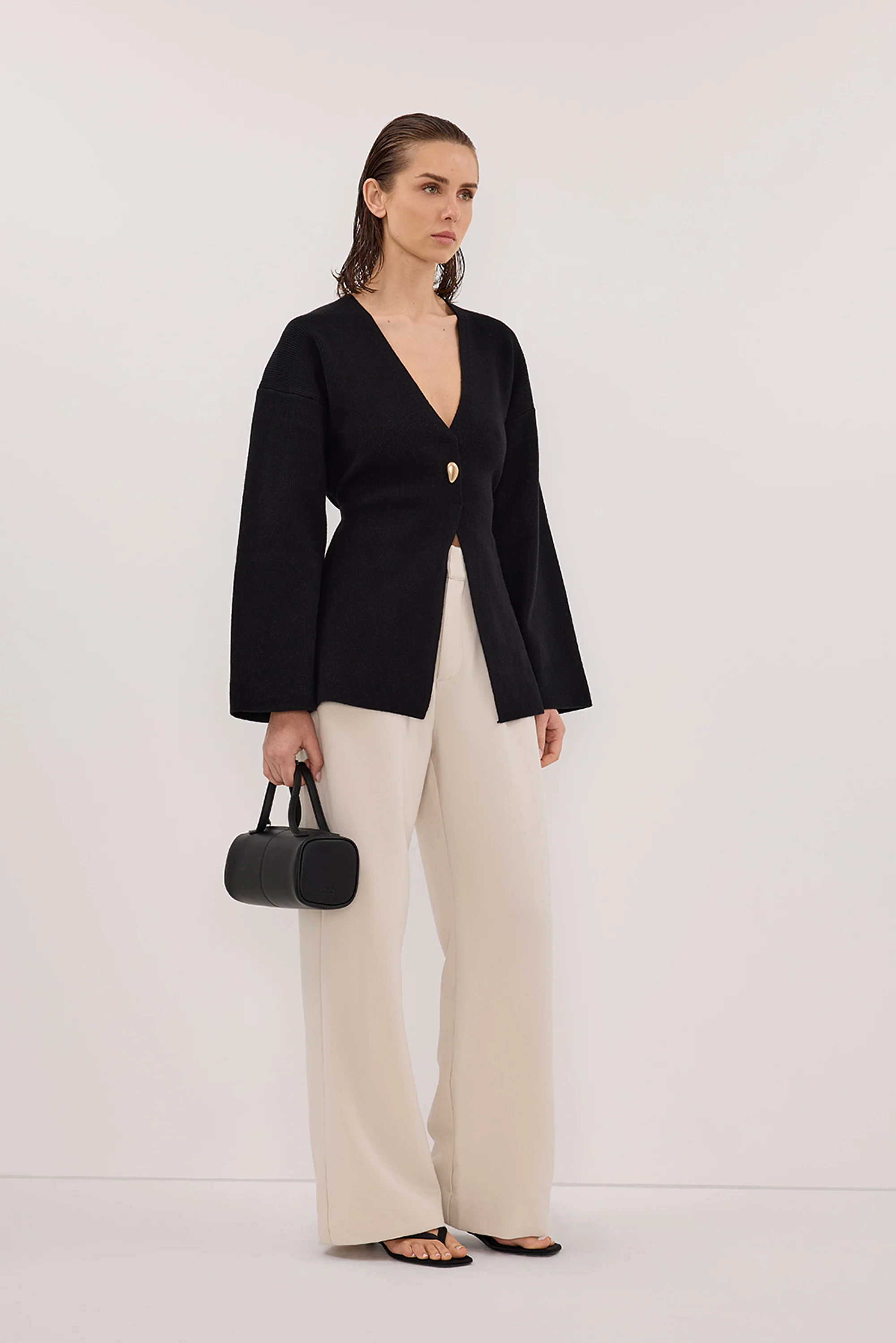 SCOUT BLACK LONG SLEEVE KNIT TOP - Image 3