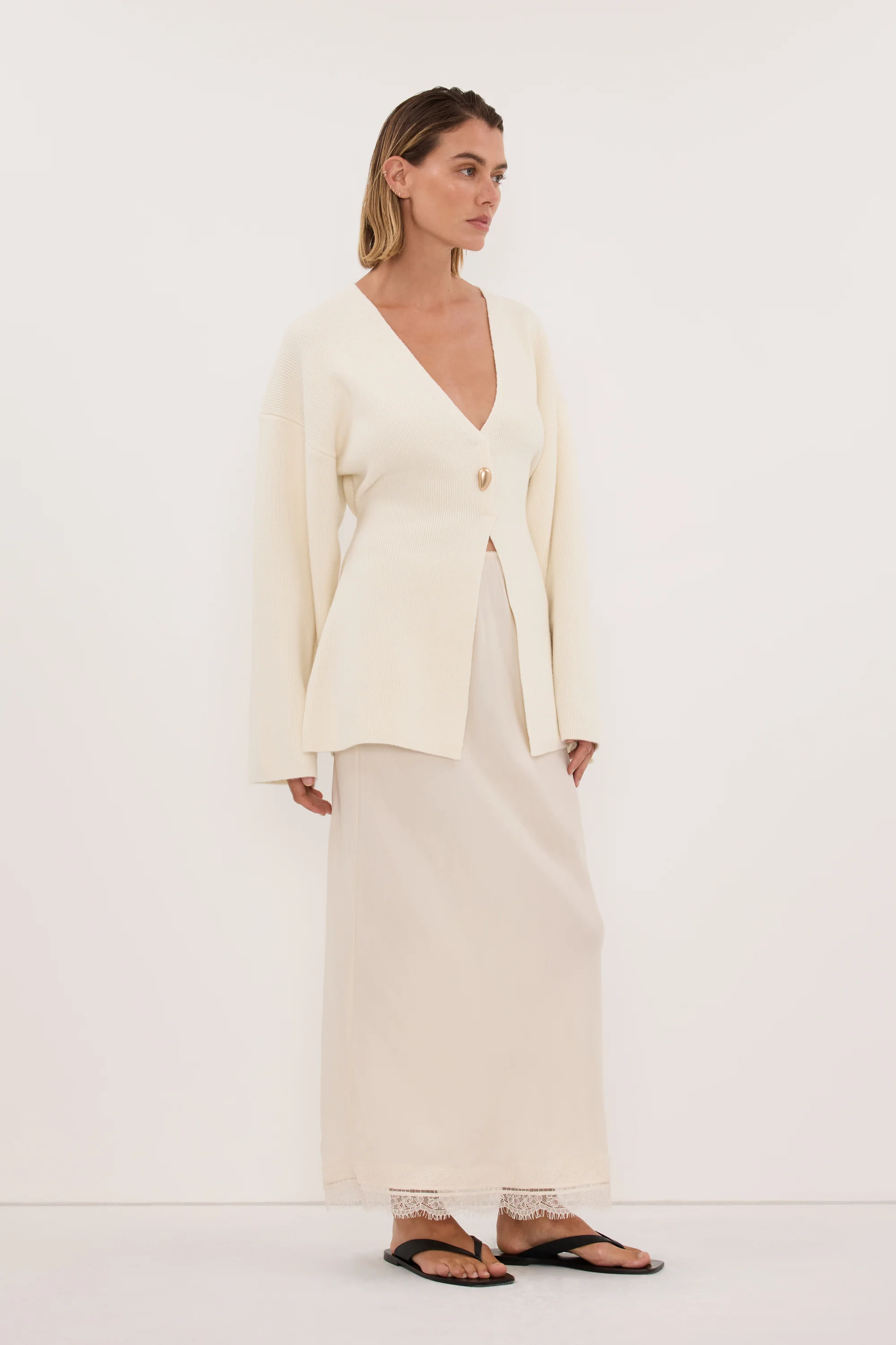 SCOUT CREAM LONG SLEEVE KNIT TOP - Image 5