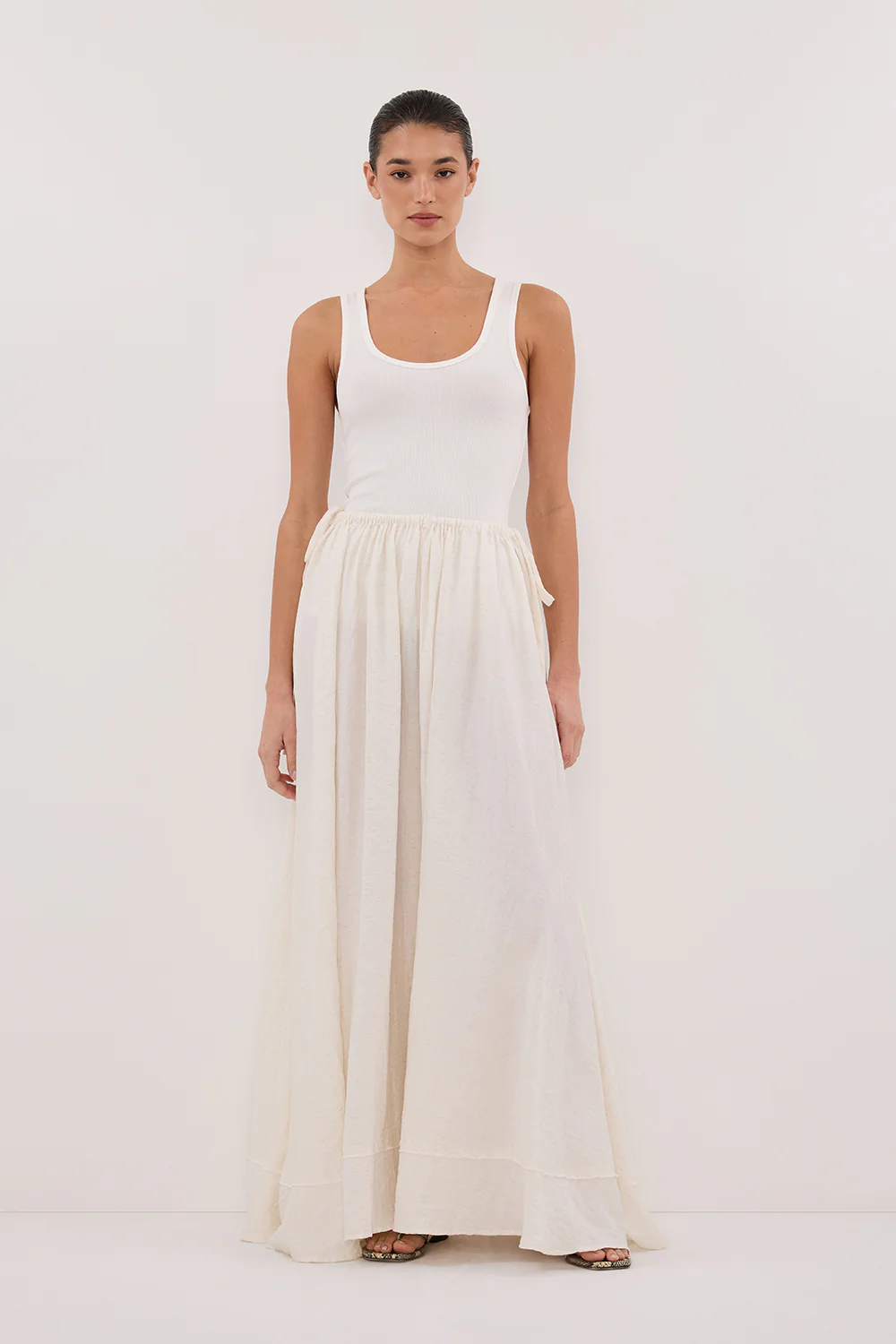 SHANIYA CREAM MARLE BOHO MAXI SKIRT