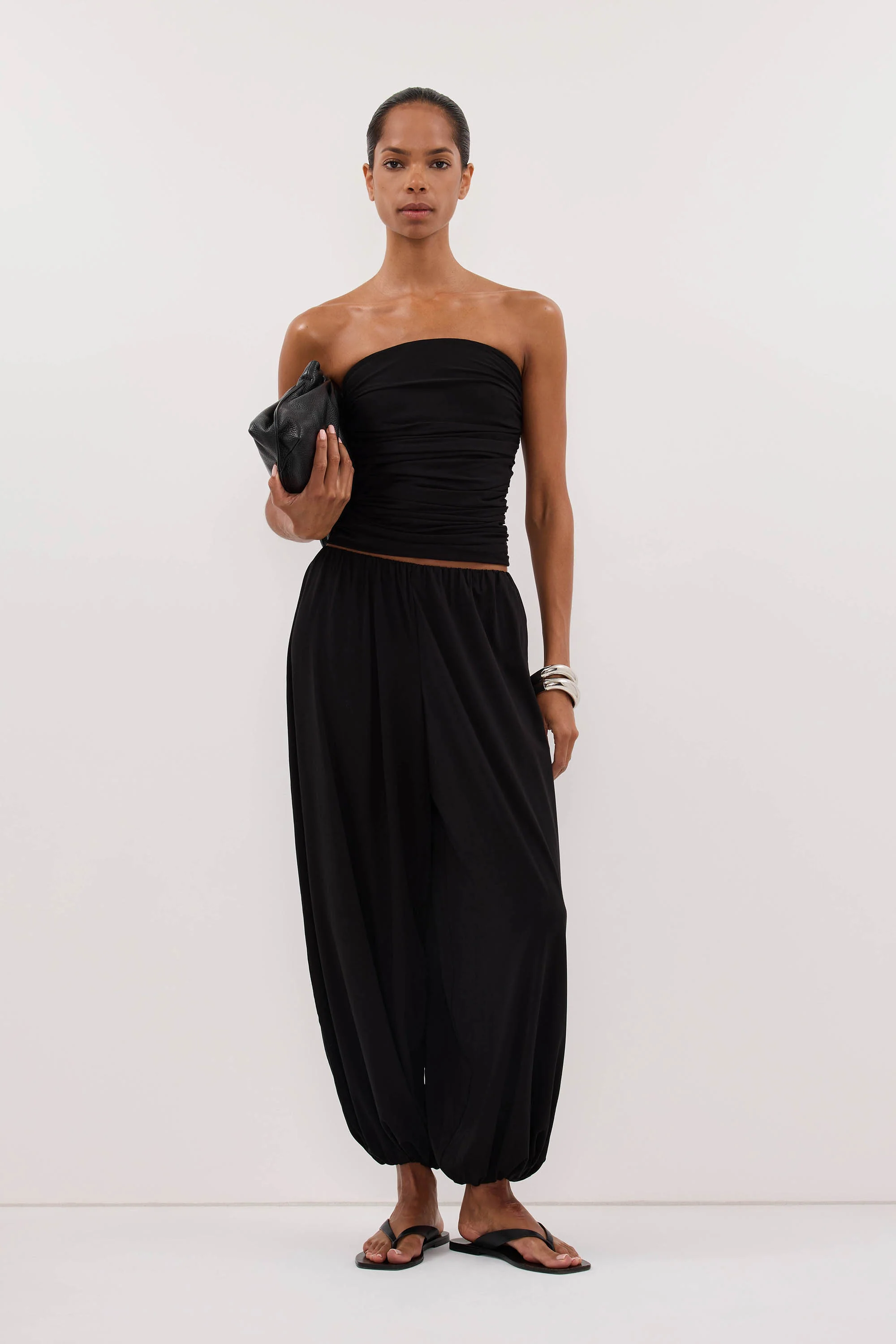 SHARI BLACK MODAL BALLOON PANT