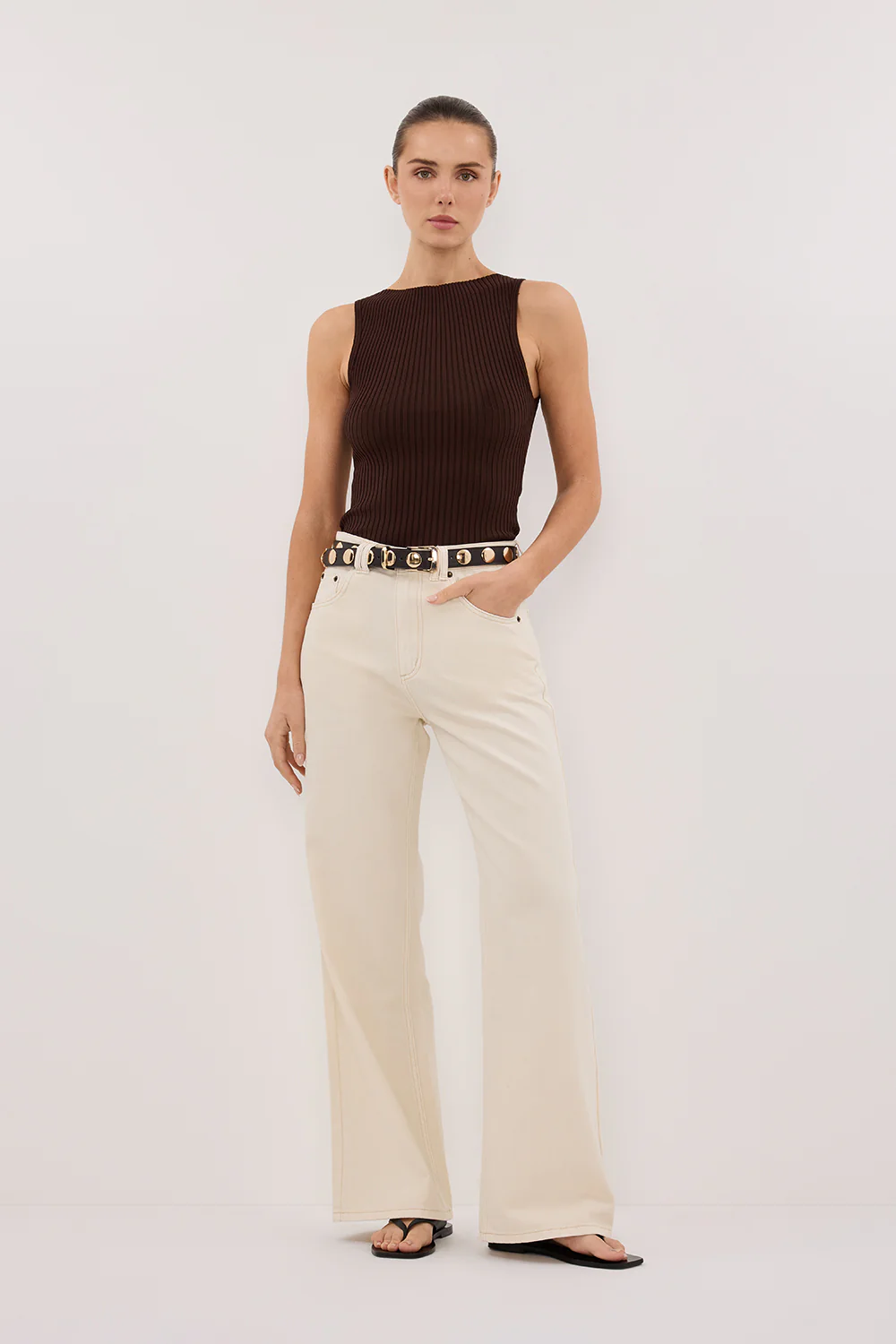 SIERRA BITTER CHOC KNIT TOP
