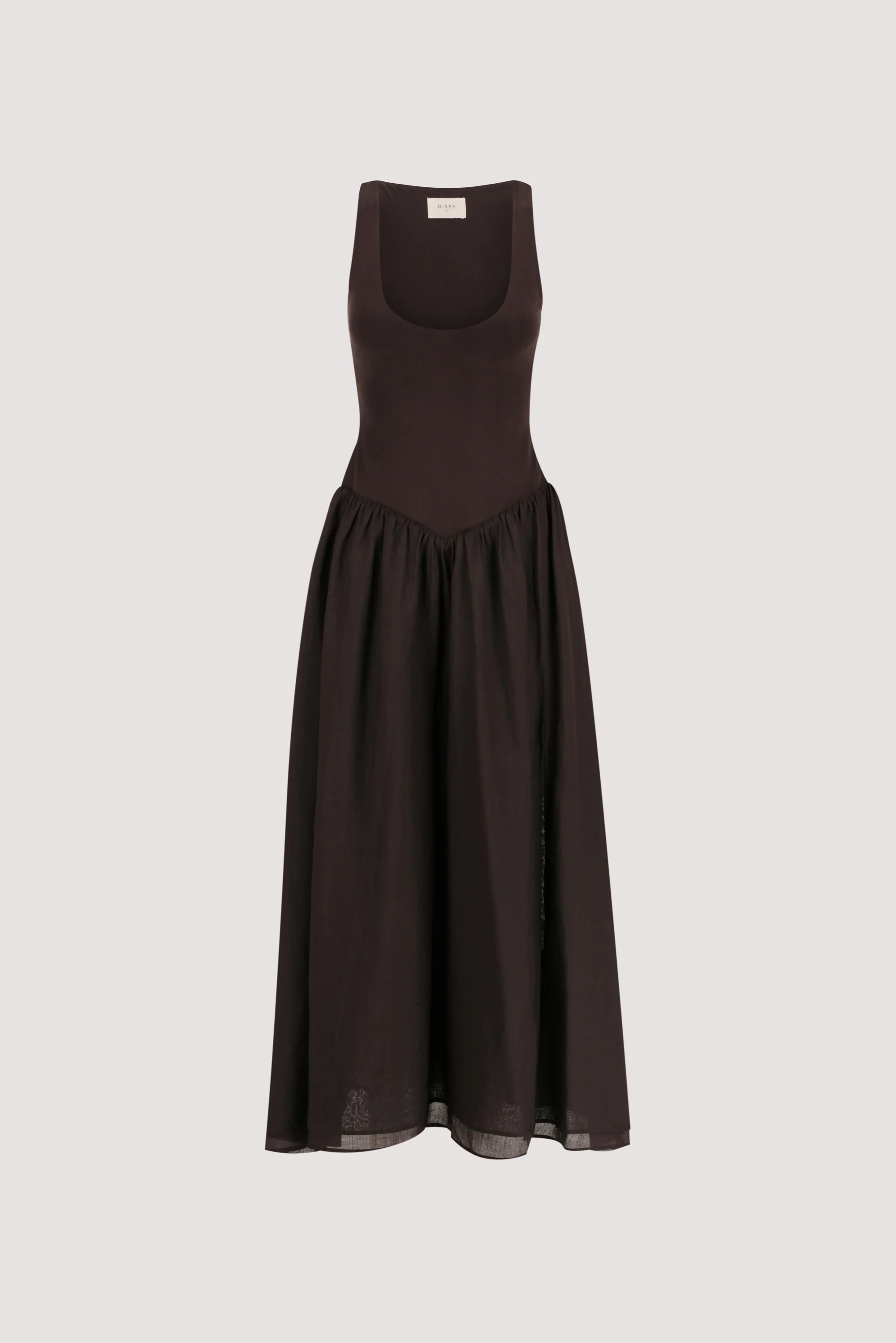 SKYLER BURNT CHOC HYBRID MIDI DRESS - Image 7