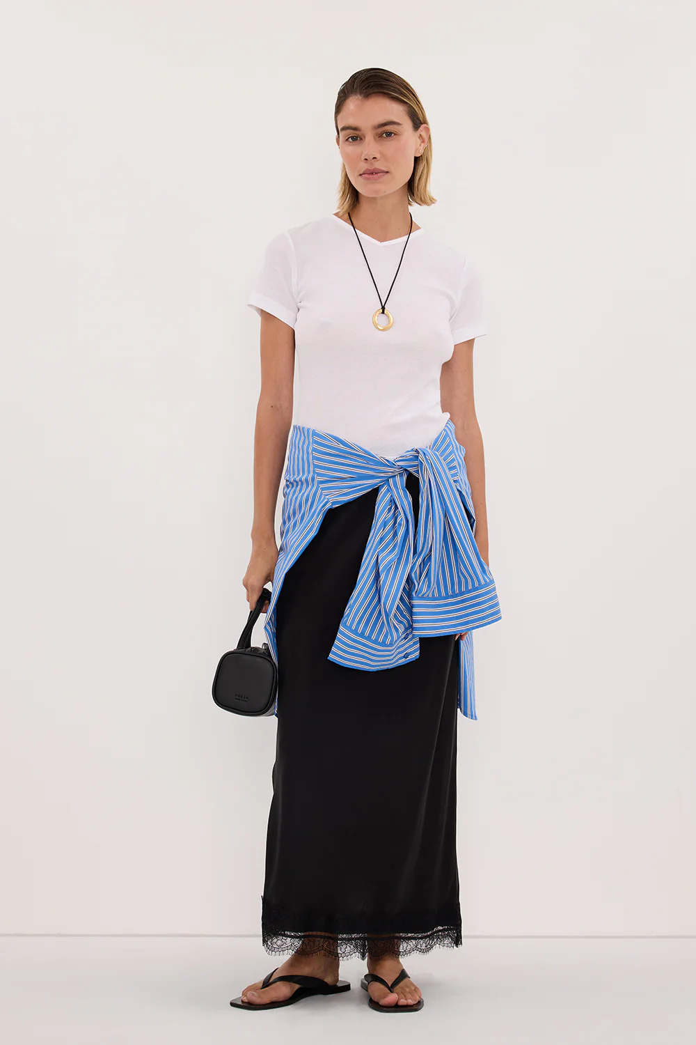 SLOANE WHITE KNIT BABY TEE