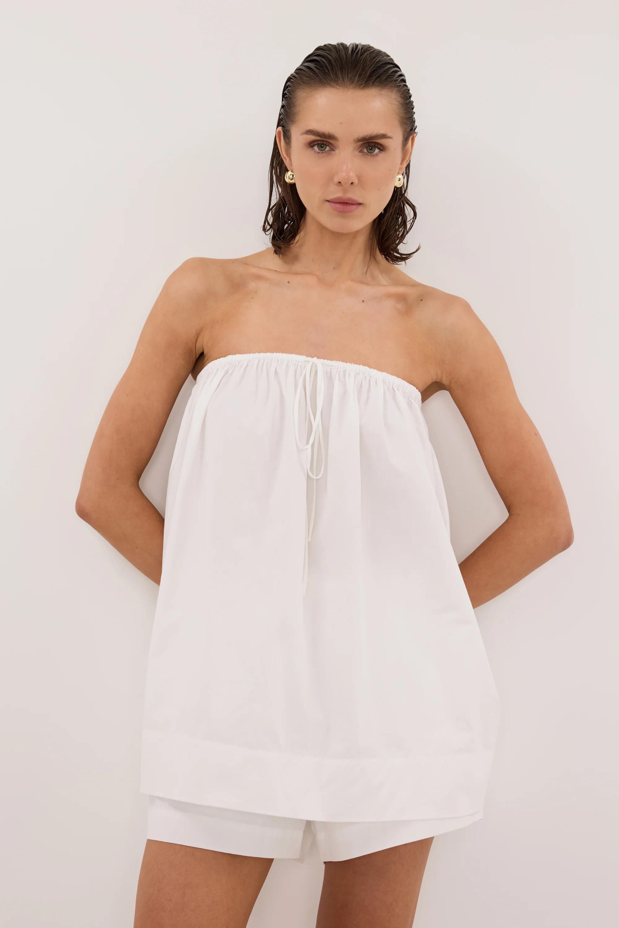 SOMMER WHITE POPLIN SHORT - Image 3