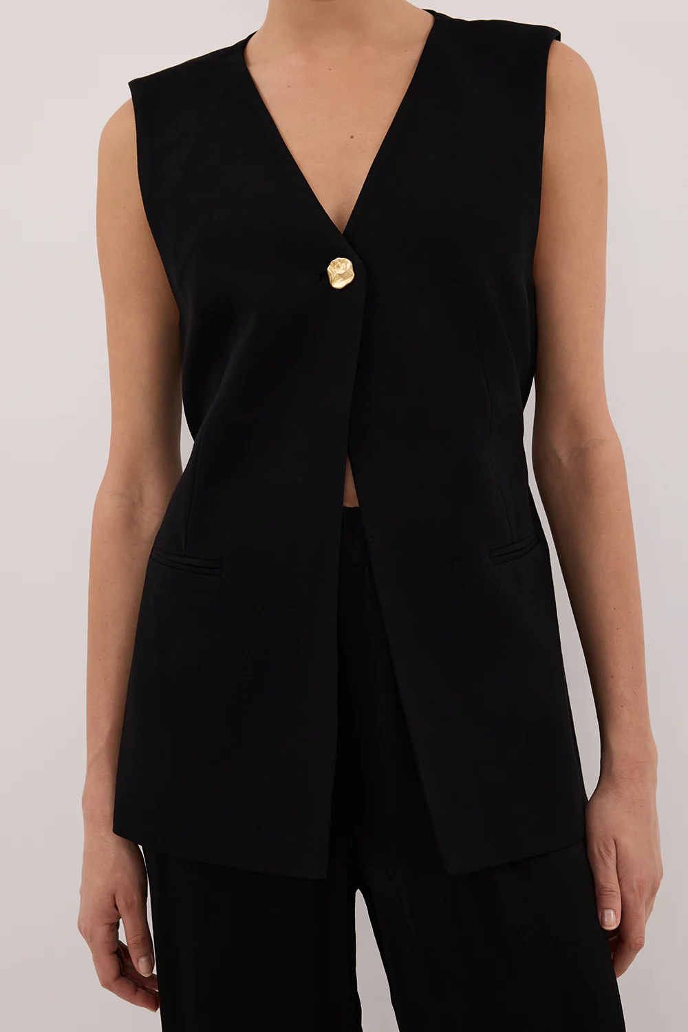 SONNY BLACK TAILORED VEST - Image 6
