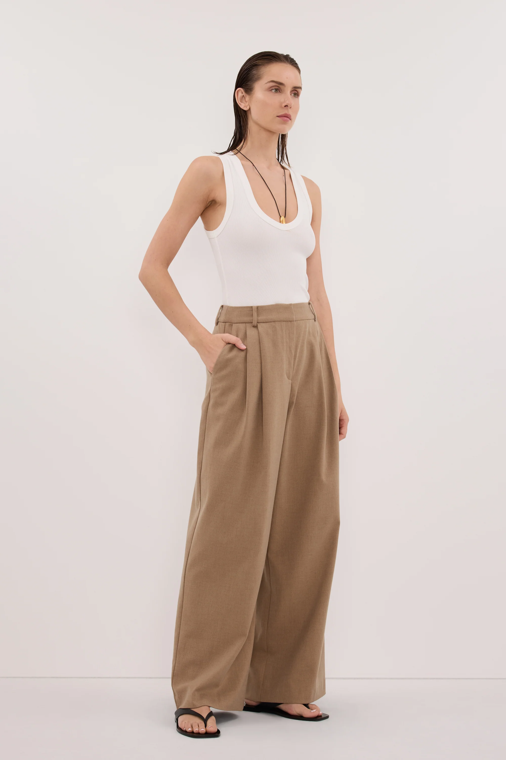 SORAYA TAN MARLE RELAXED TAILORED PANT - Image 3