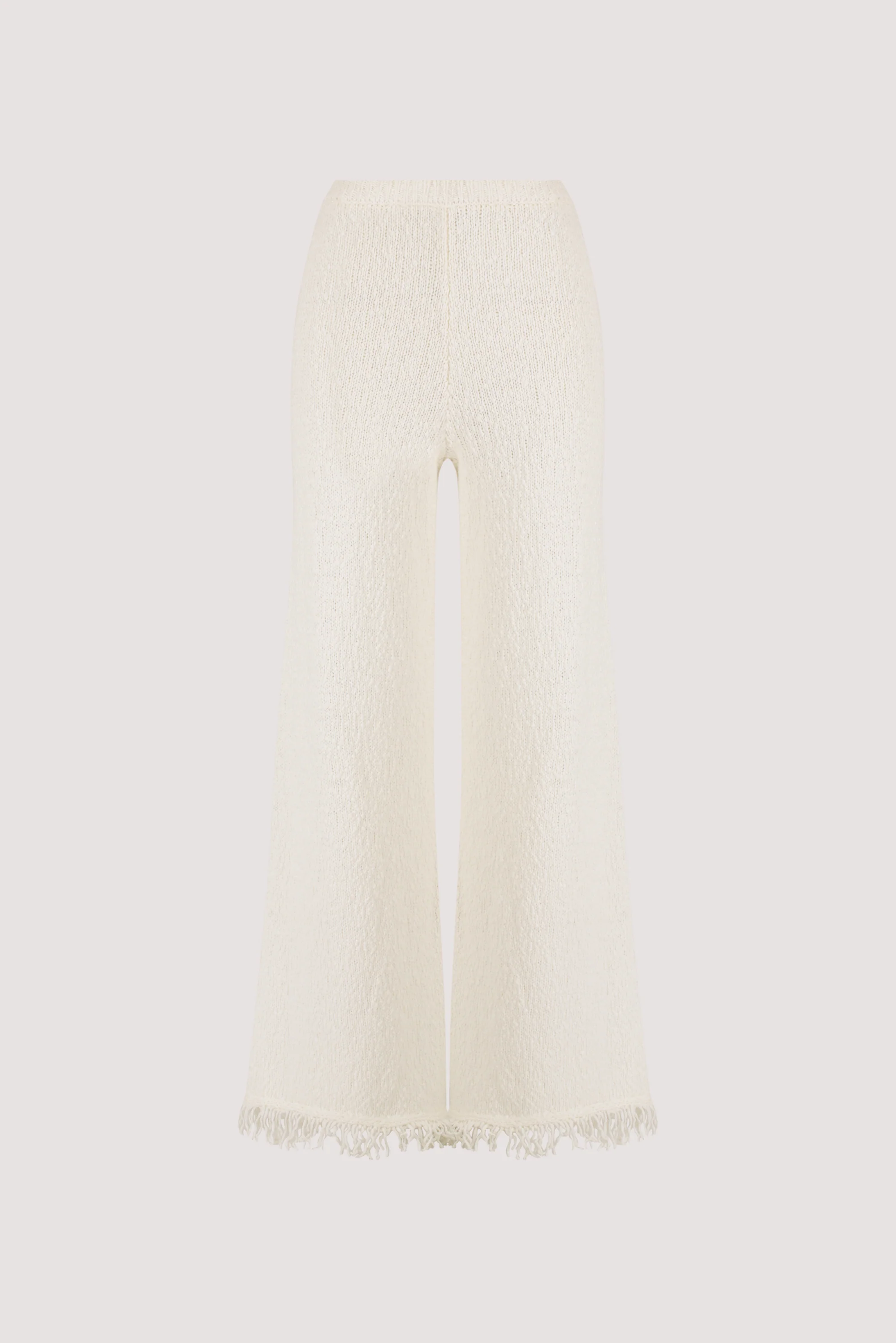 SUE OFF WHITE FRINGE KNIT PANT - Image 6