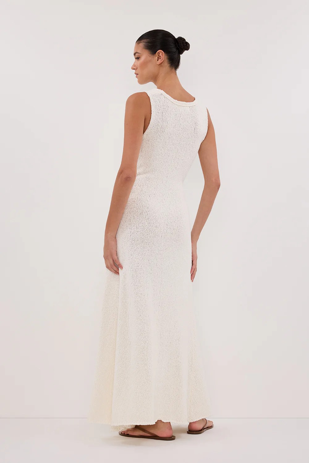 SUE OFF WHITE KNIT MAXI DRESS - Image 3