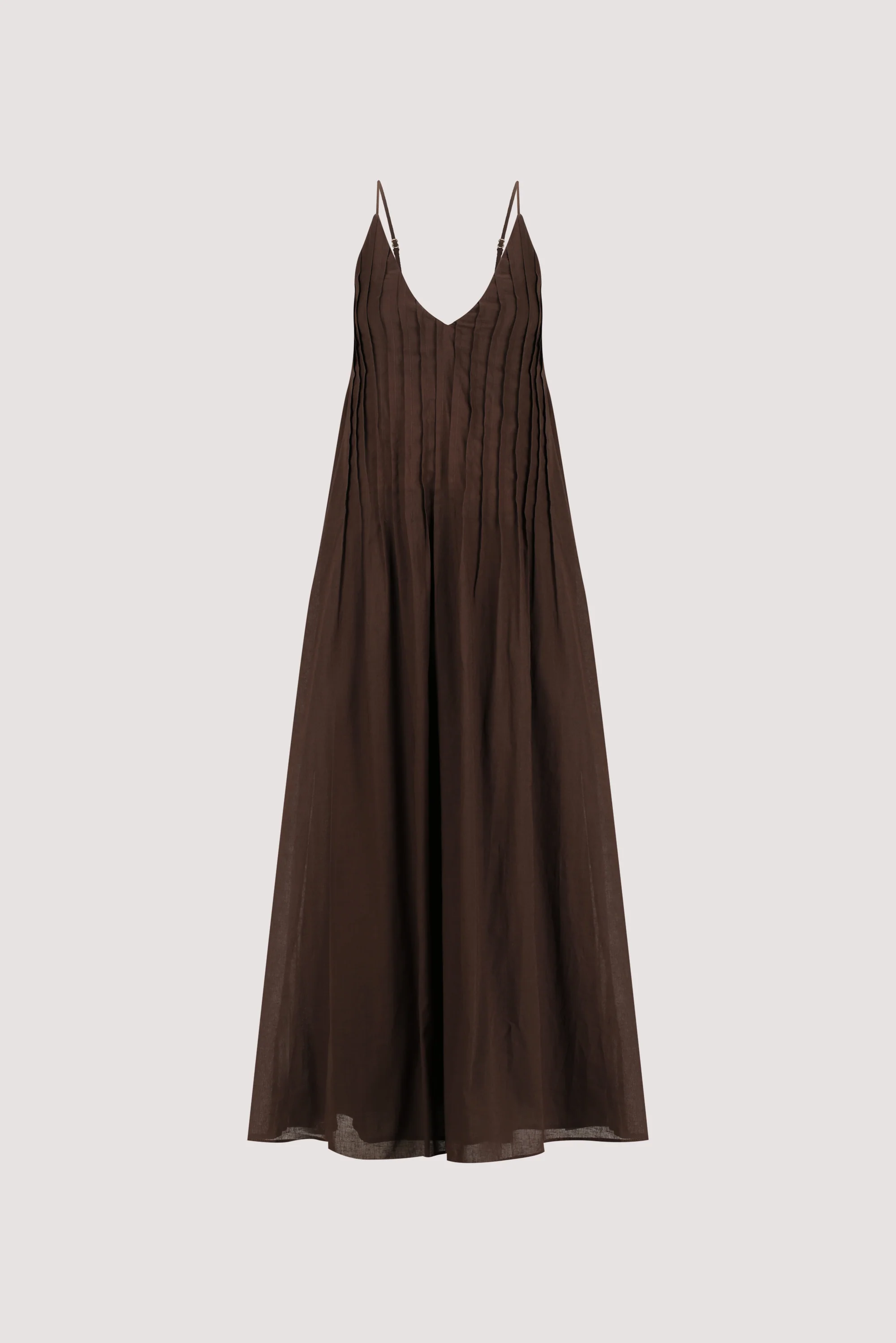 TAHLIA BITTER CHOC LINEN BLEND MAXI DRESS - Image 6