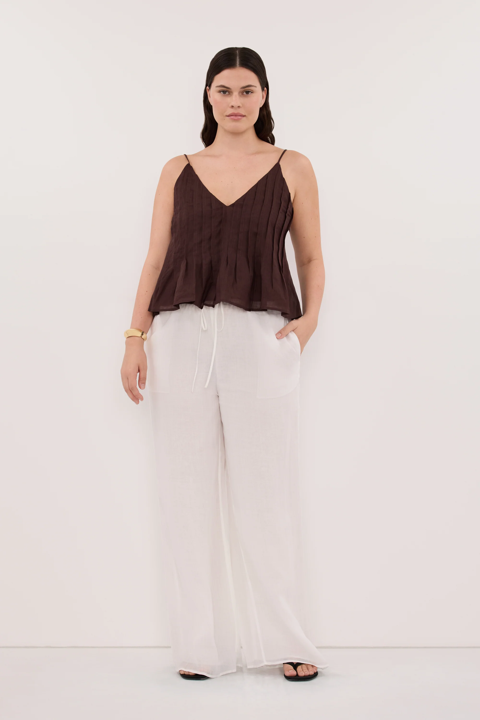 TAHLIA BURNT CHOC RAMIE TOP - Image 6