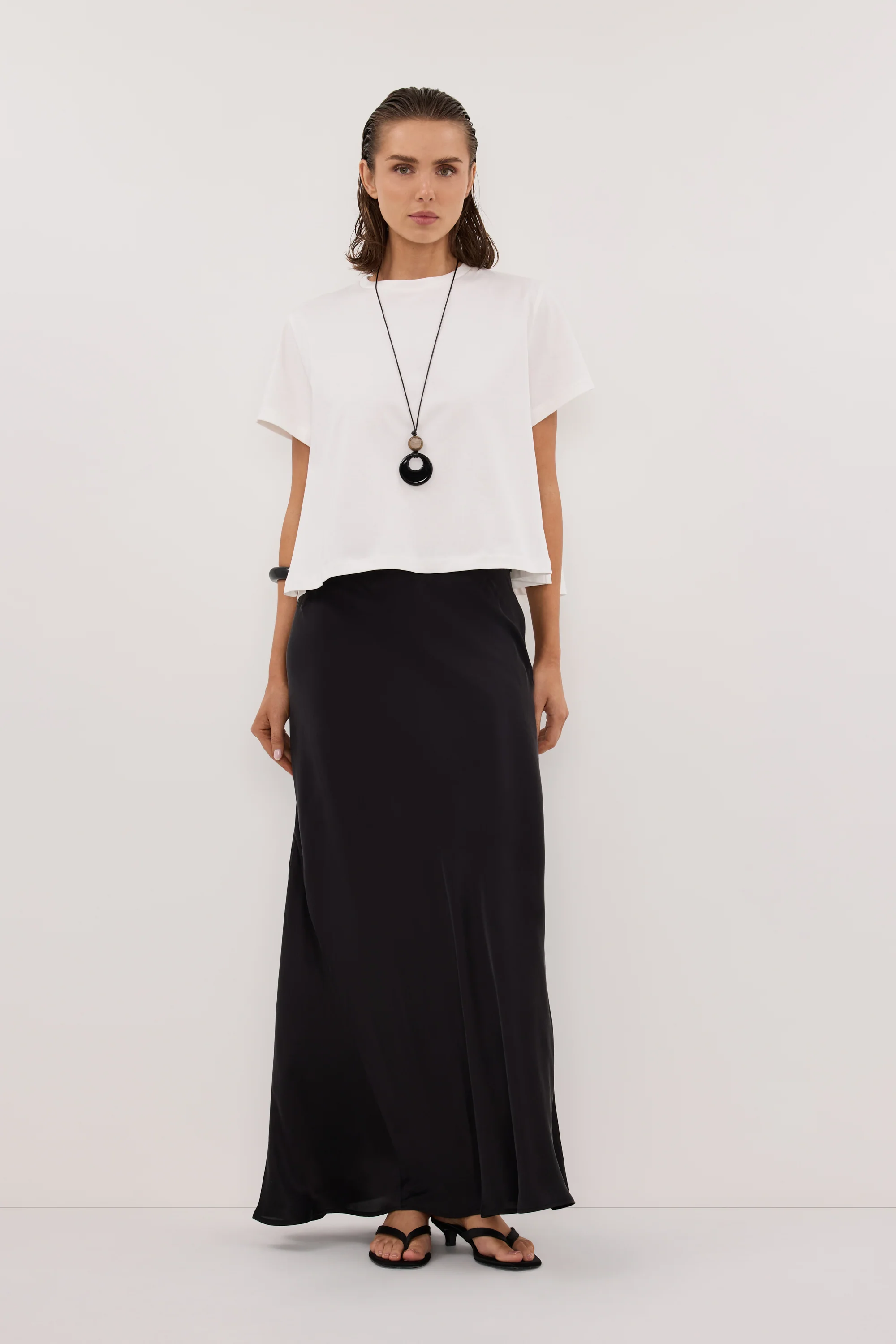 TATUM WHITE SHORT SLEEVE COTTON TEE