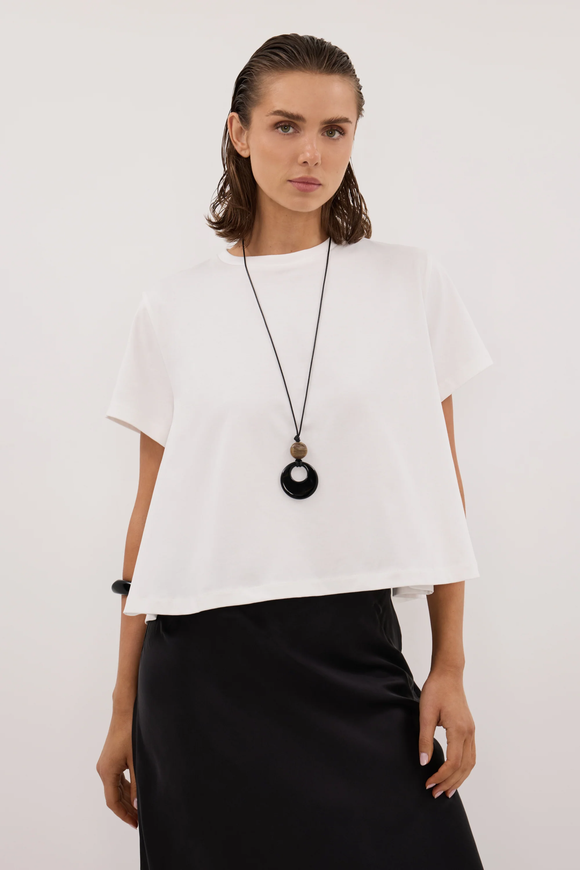 TATUM WHITE SHORT SLEEVE COTTON TEE - Image 2